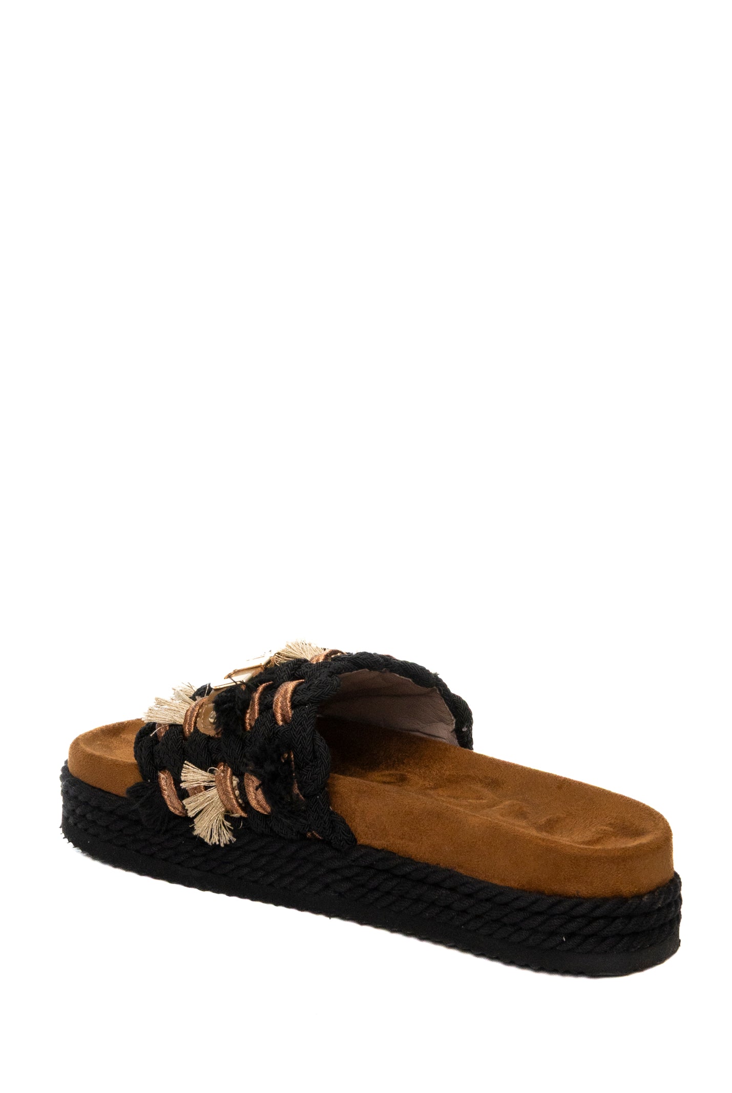 MOU Sandalo frange nero 451008K ROPE-BLACK