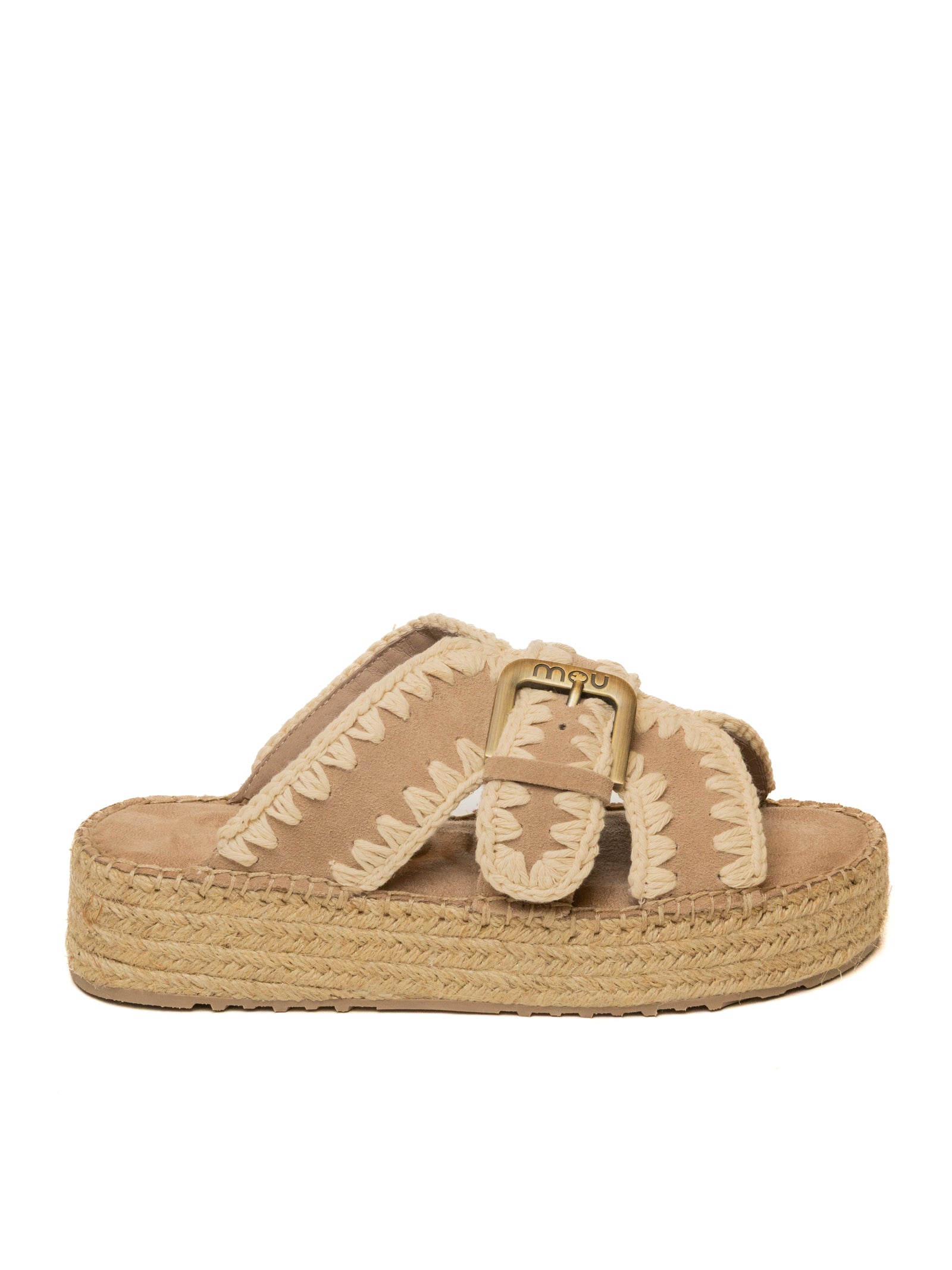 MOU Sandalo camoscio beige/rosa 641003A JUTE-PSA