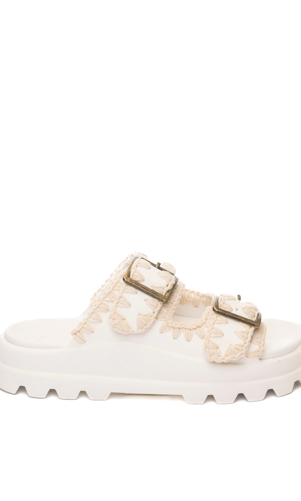 MOU Sandalo doppia fibbia gomma bianco 661001N GUM-WHITE