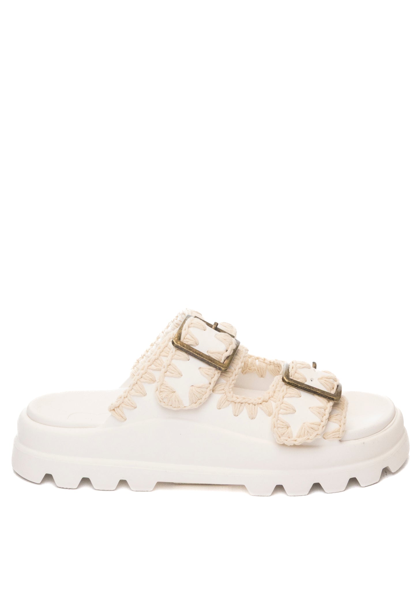 MOU Sandalo doppia fibbia gomma bianco 661001N GUM-WHITE