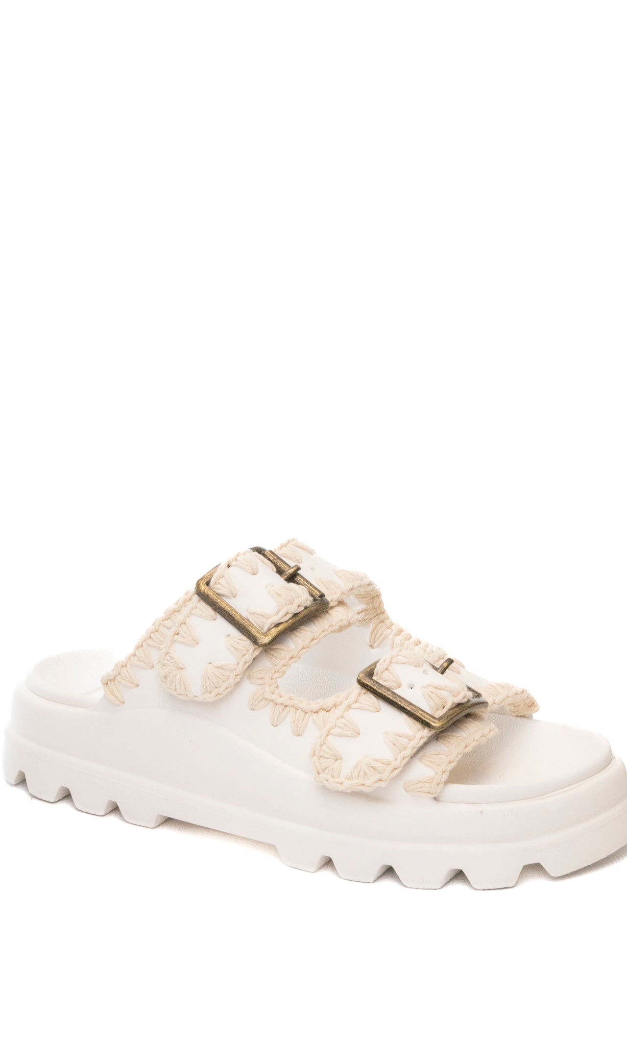 MOU Sandalo doppia fibbia gomma bianco 661001N GUM-WHITE