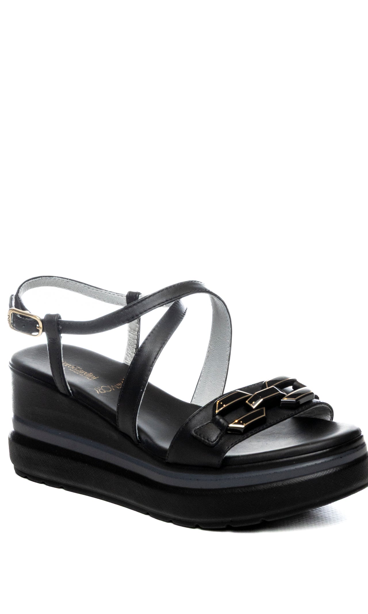 NERO GIARDINI Sandalo zeppa nero E615953 TAMIGI-NERO