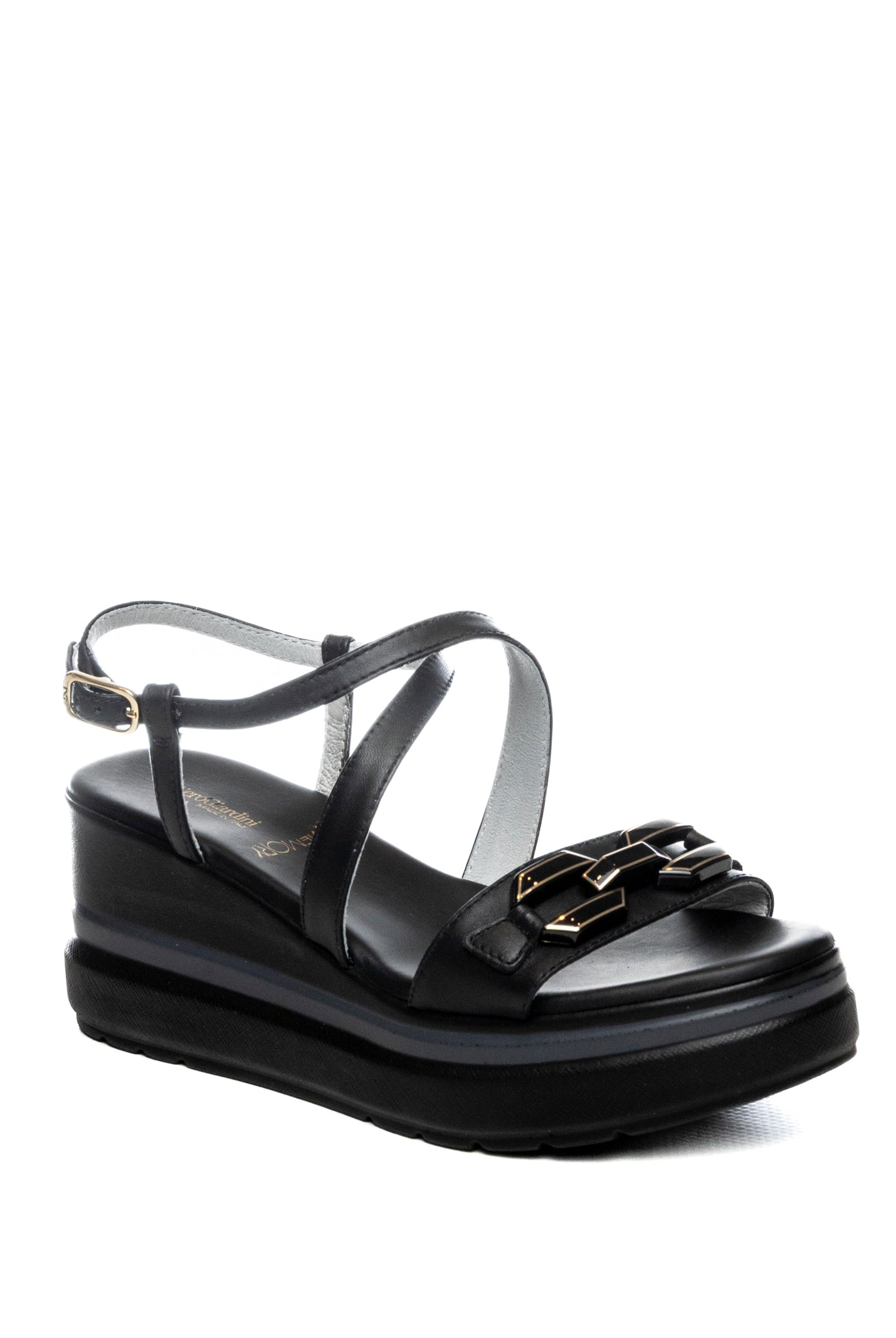 NERO GIARDINI Sandalo zeppa nero E615953 TAMIGI-NERO