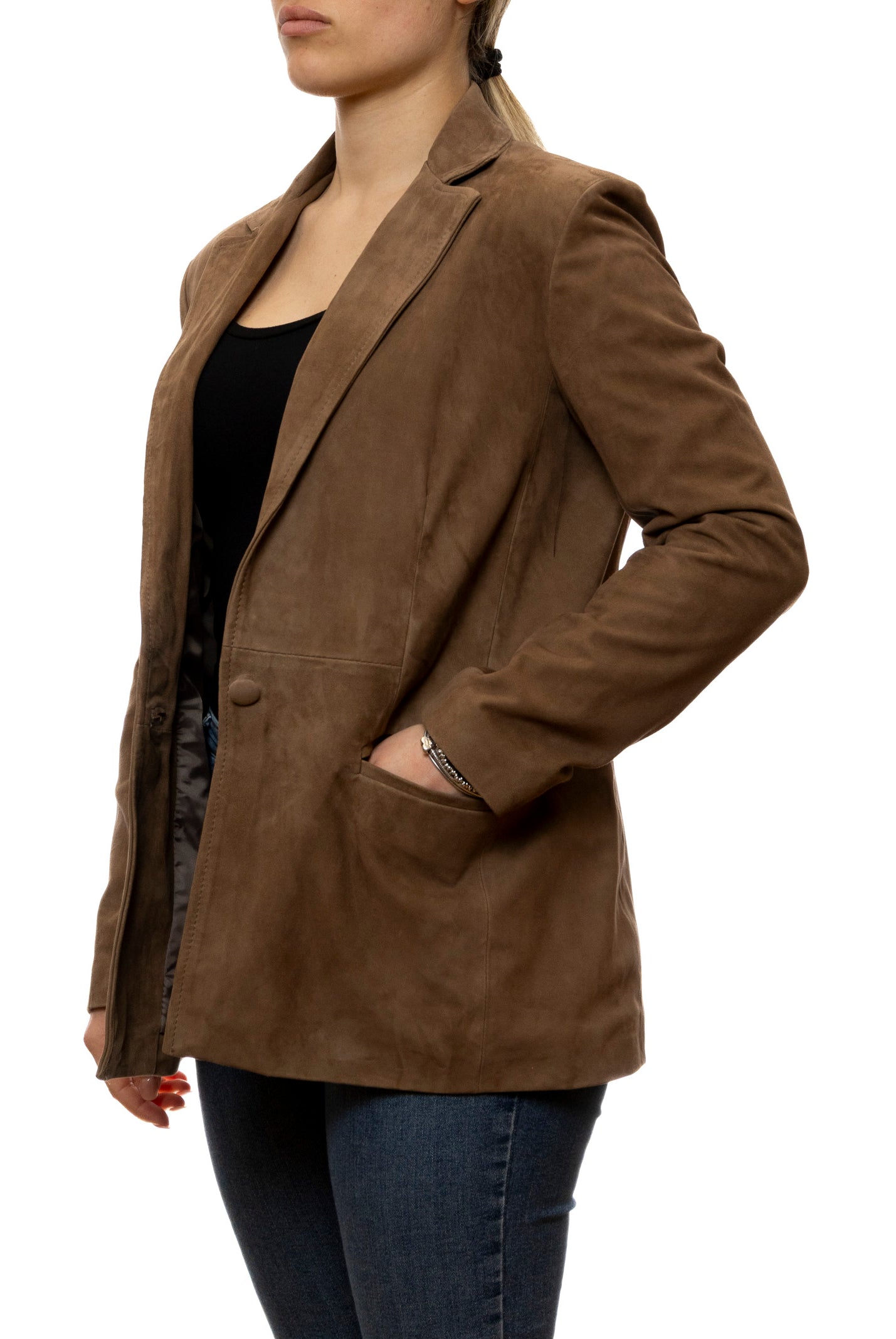 PK BY PASKAL blazer camoscio tortora 126 CAM-TORTORA
