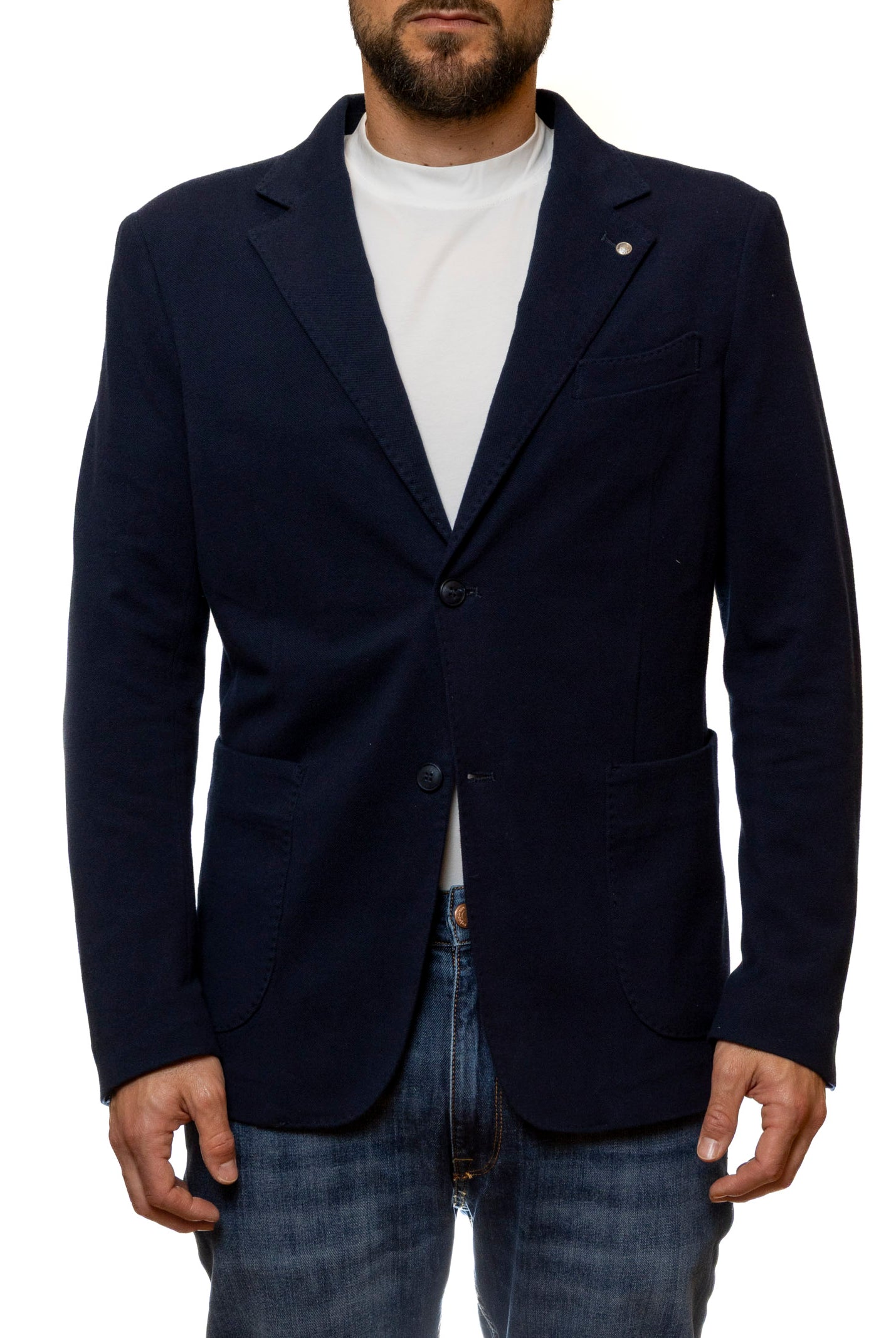 QB24 giacca cotone blu 0126014 COTONE-BLU