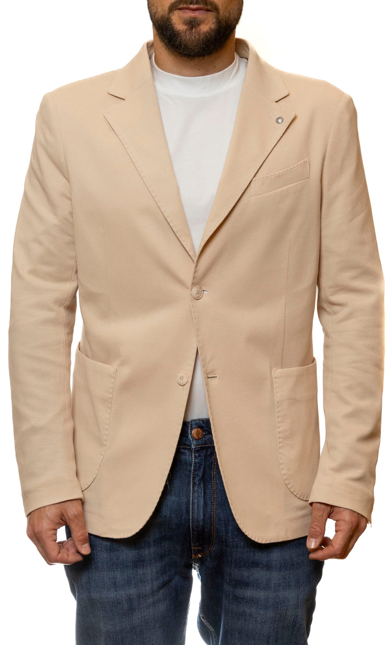 QB24 giacca cotone beige 0126014 COTONE-SAND