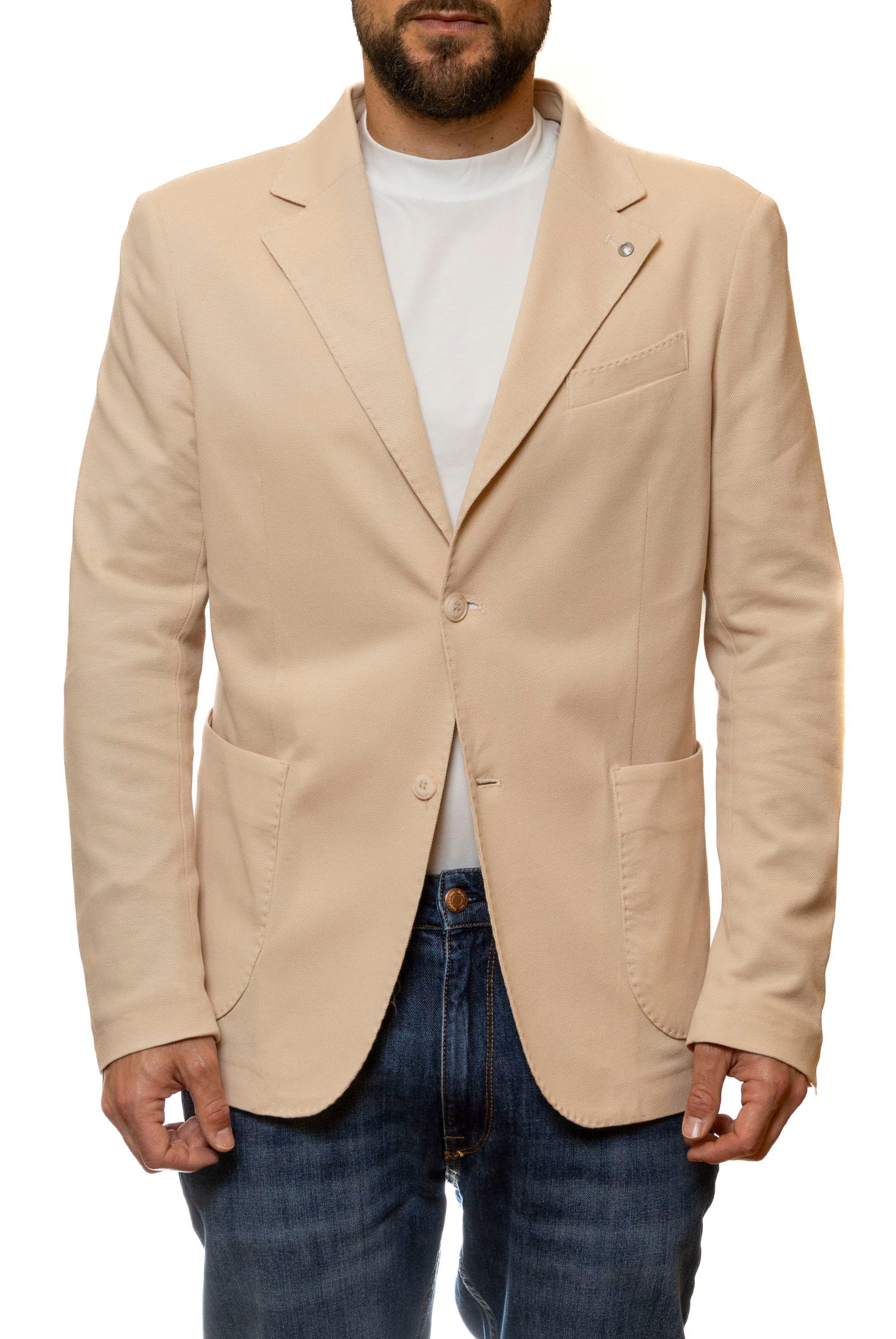 QB24 giacca cotone beige 0126014 COTONE-SAND