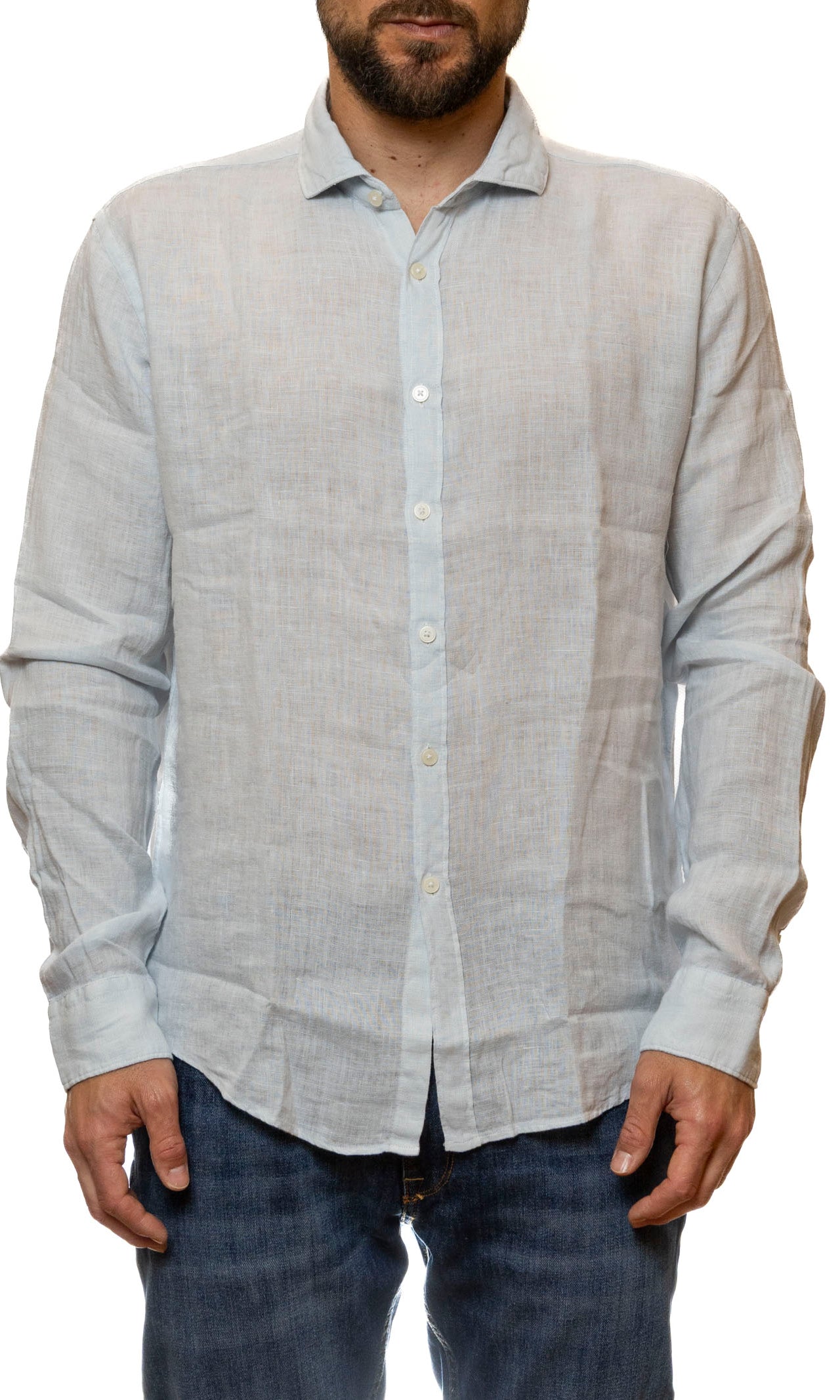 QB24 camicia cotone azzurra 0126082 COTONE-L.BLU
