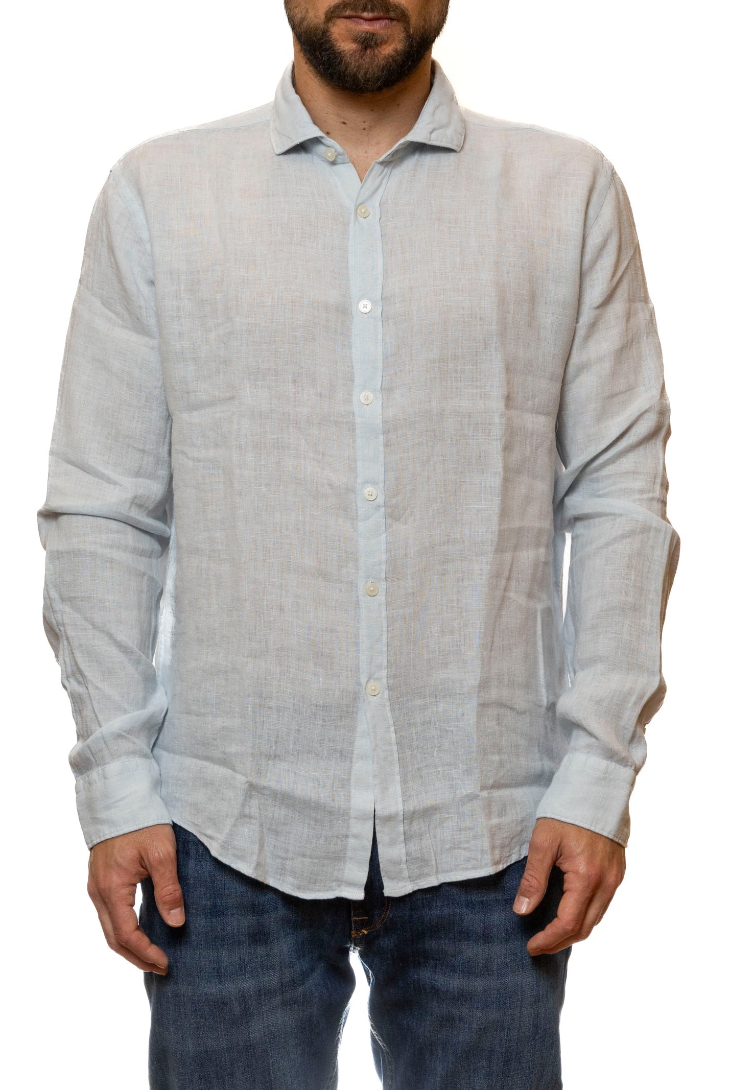 QB24 camicia cotone azzurra 0126082 COTONE-L.BLU