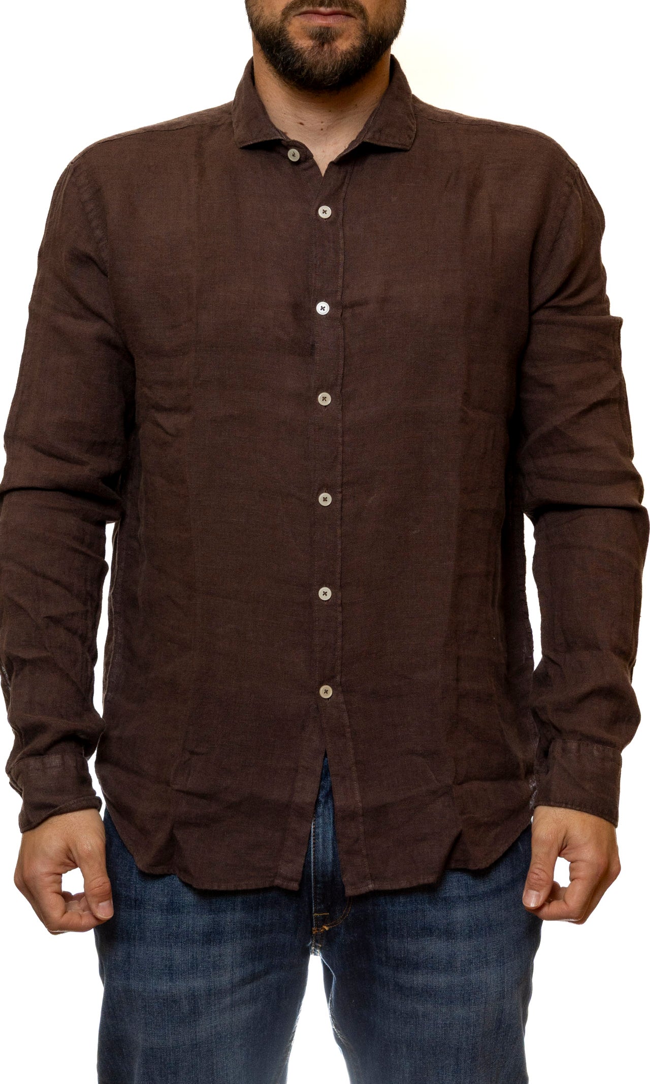 QB24 camicia cotone moro 0126082 COTONE-MORO
