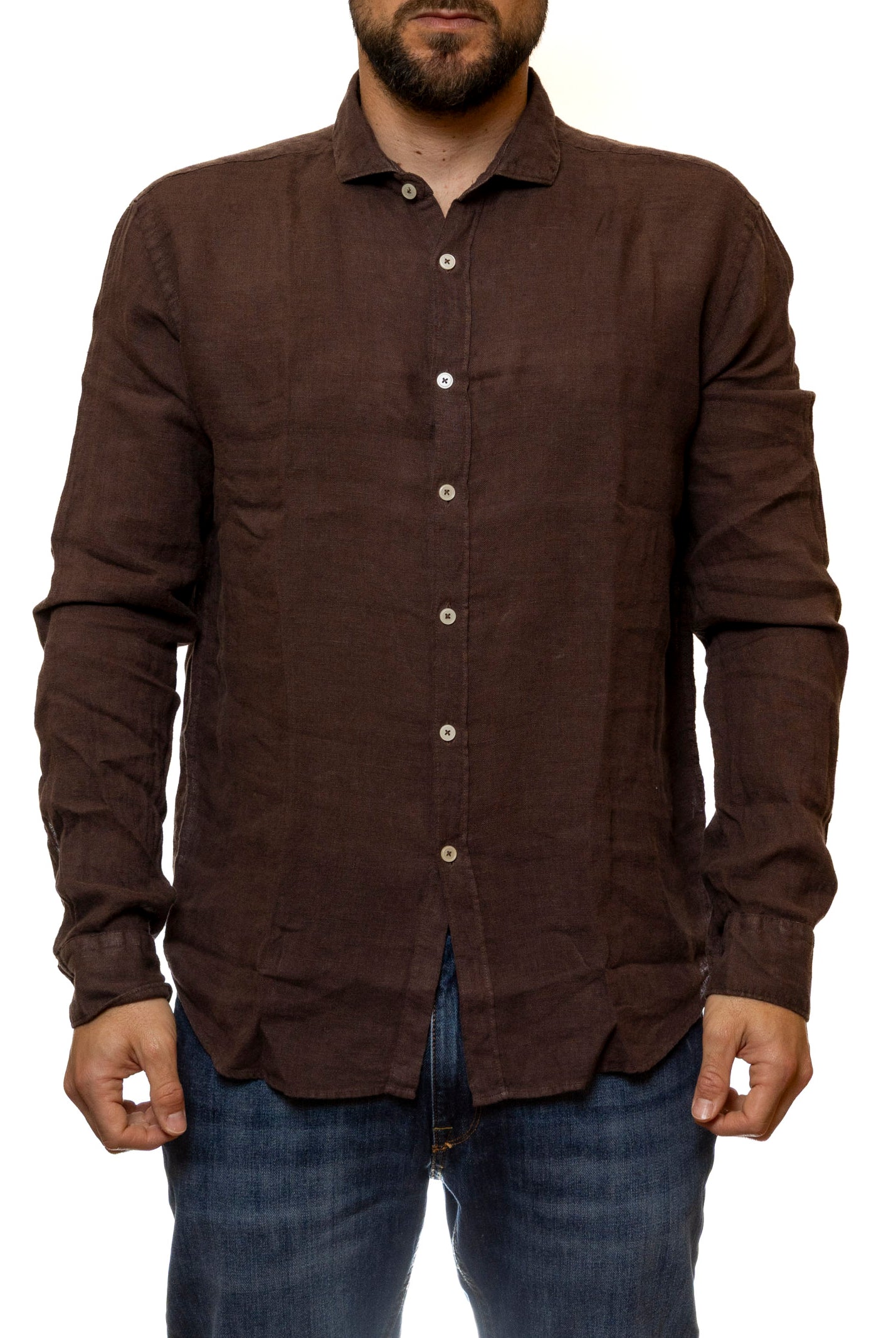 QB24 camicia cotone moro 0126082 COTONE-MORO