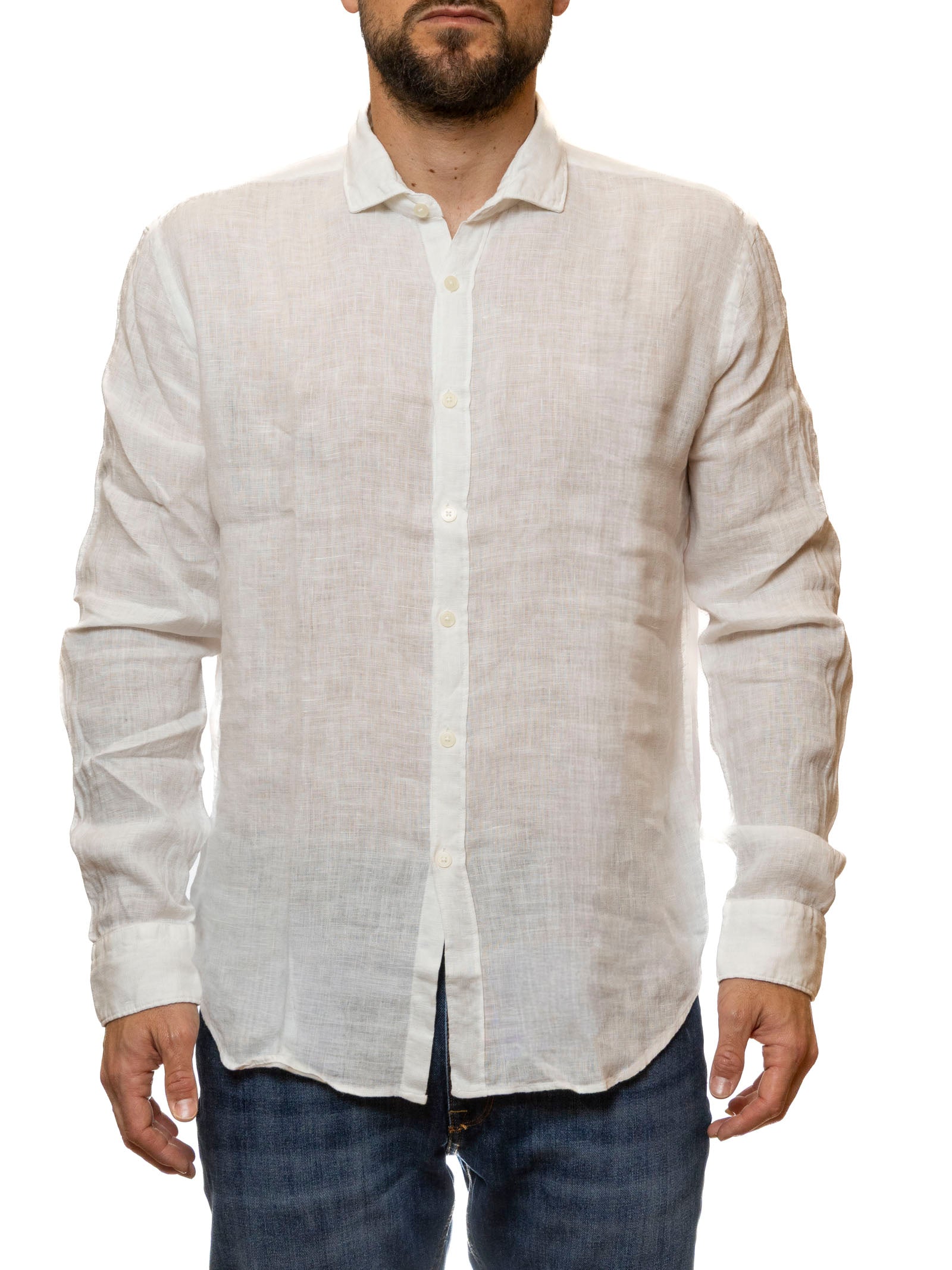 QB24 camicia cotone bianca 0126082 COTONE-WHITE