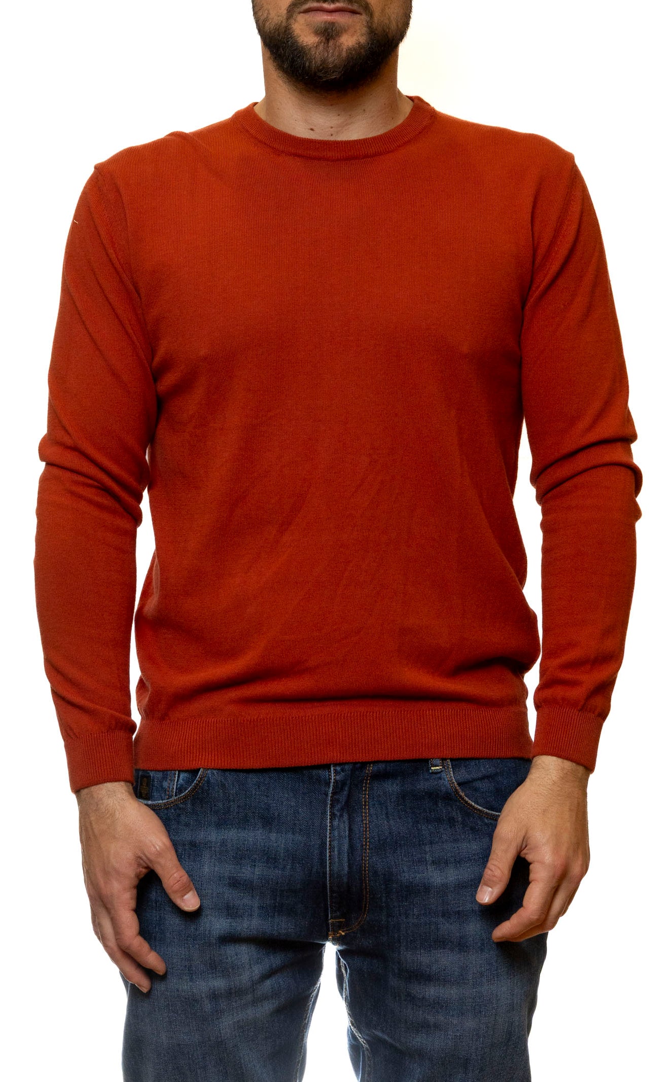 QB24 girocollo cotone arancione 0126122 COTONE-ARANCIO