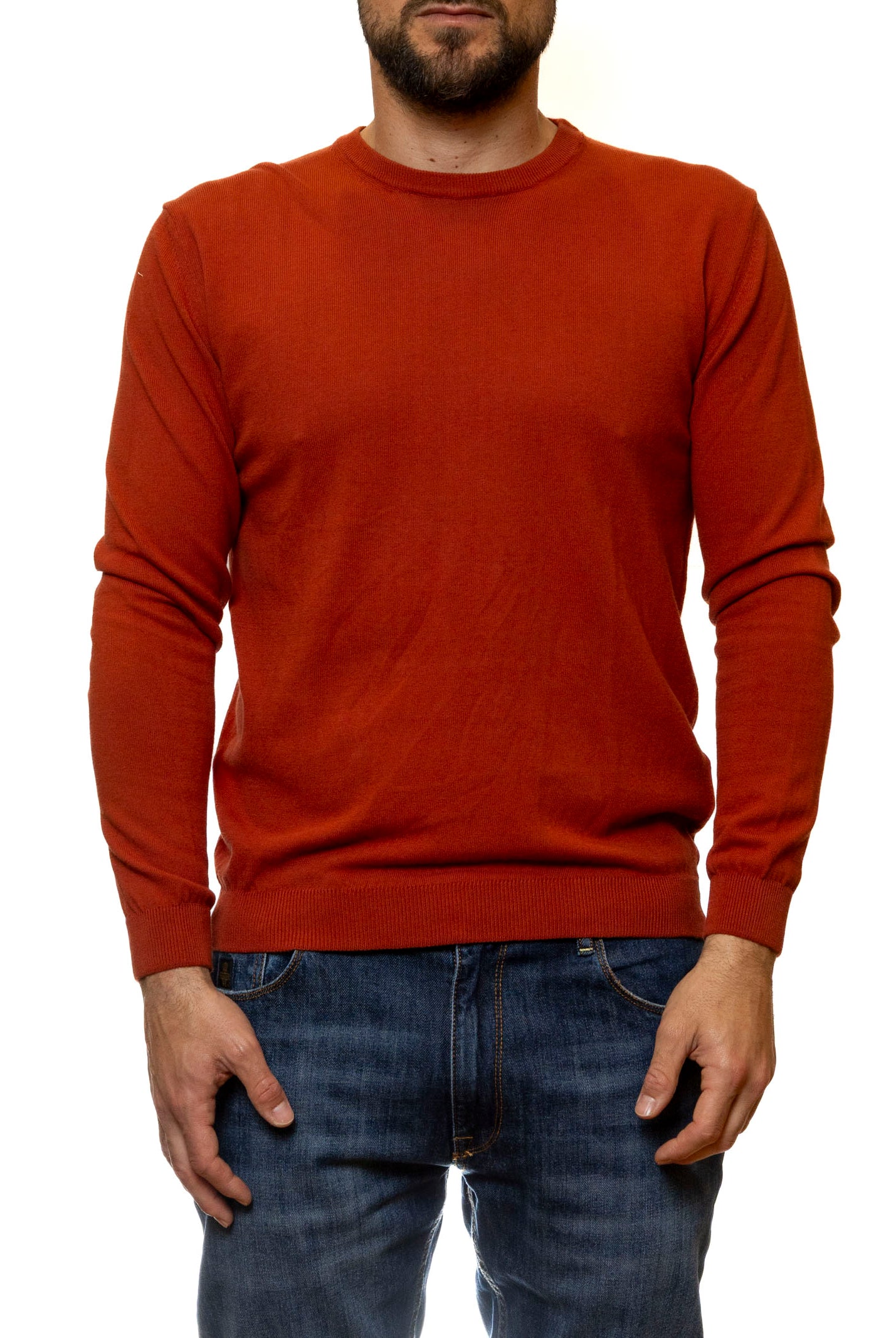 QB24 girocollo cotone arancione 0126122 COTONE-ARANCIO