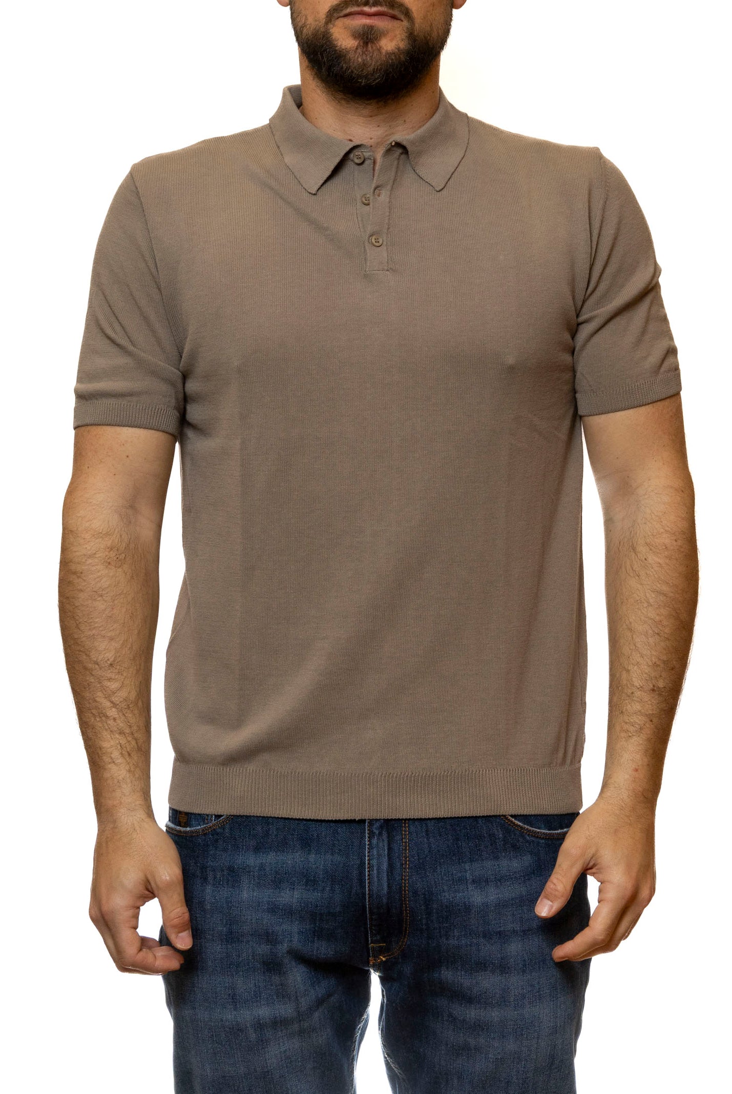 QB24 polo cotone beige 0126136 COTONE-BEIGE