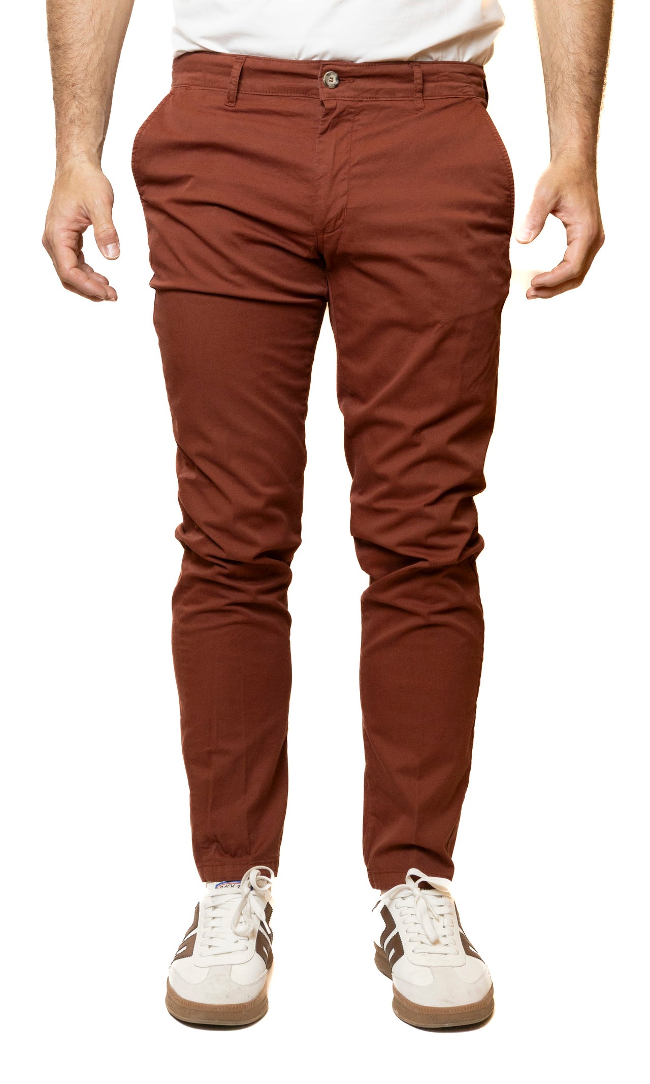 QB24 pantalone cotone arancione 0126147 COTONE-ARANCIO