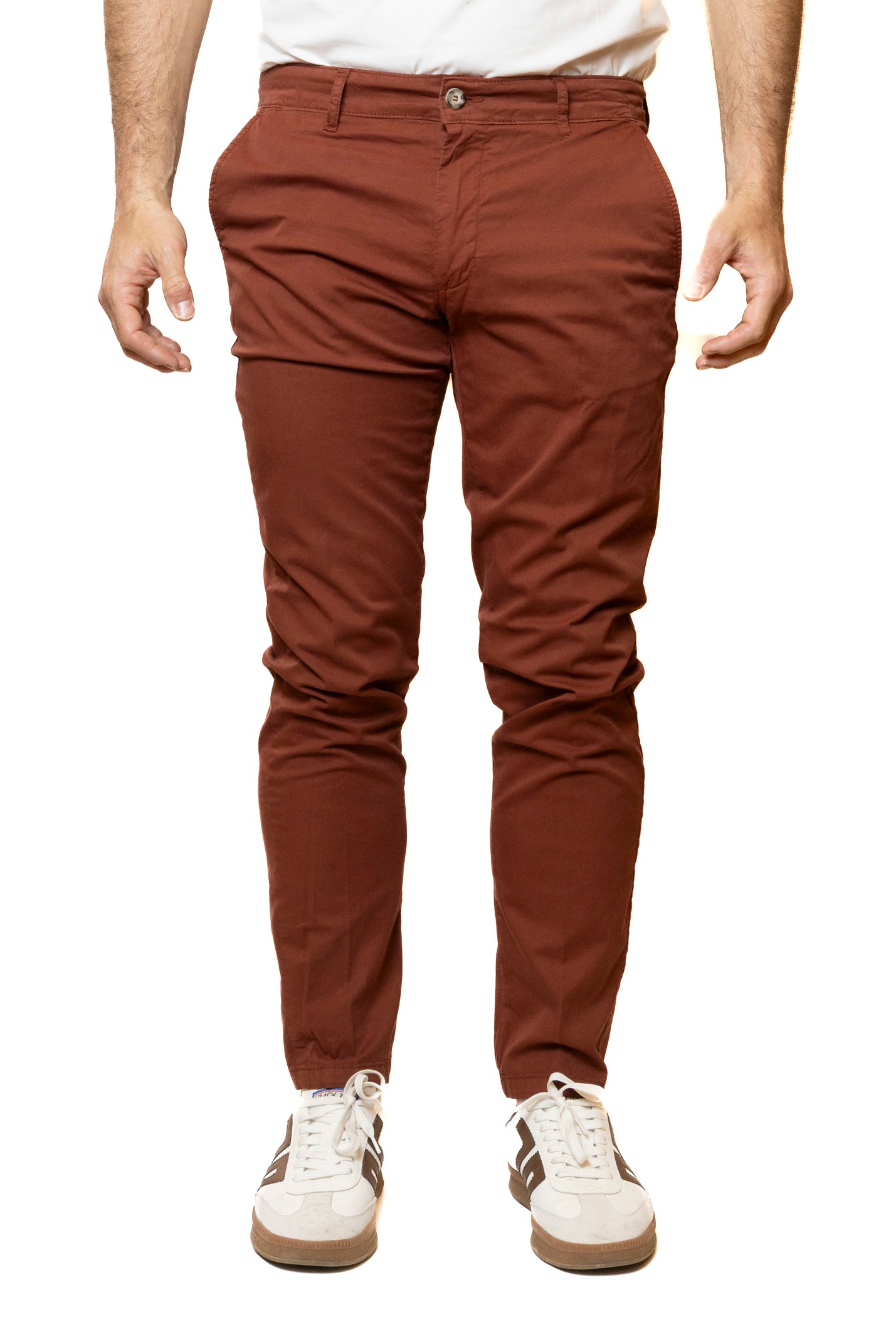QB24 pantalone cotone arancione 0126147 COTONE-ARANCIO