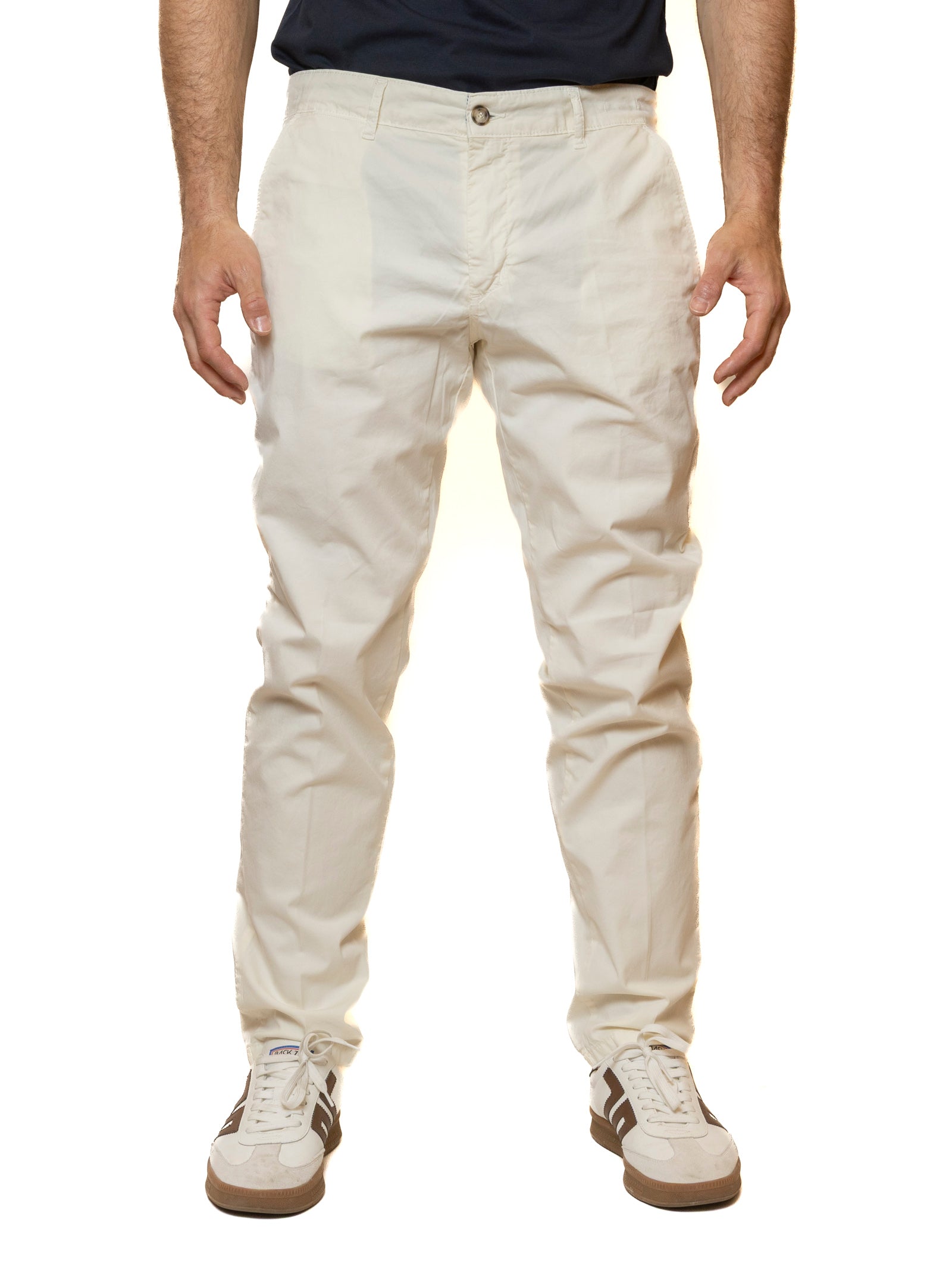 QB24 pantalone cotone avorio 0126147 COTONE-AVORIO