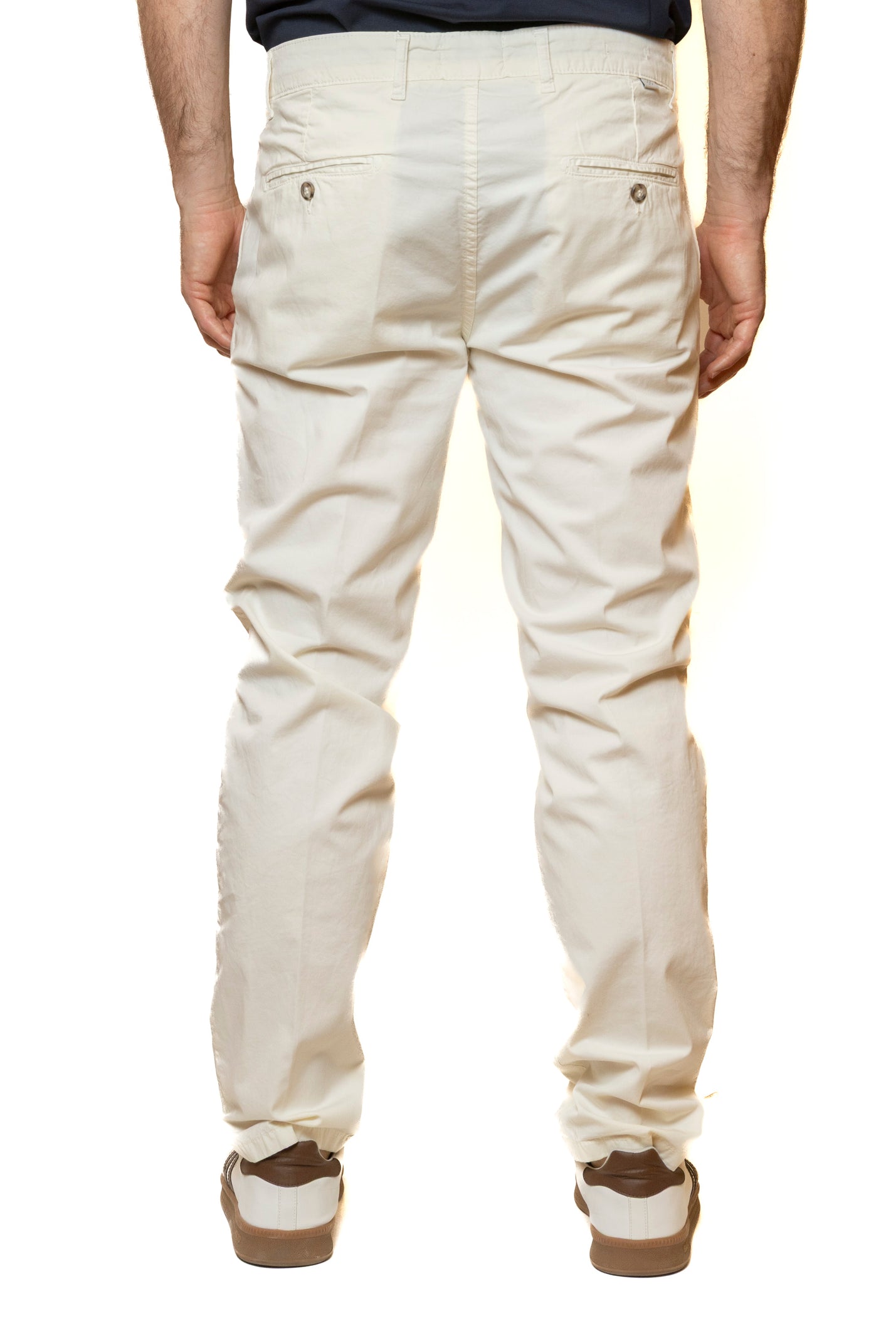 QB24 pantalone cotone avorio 0126147 COTONE-AVORIO