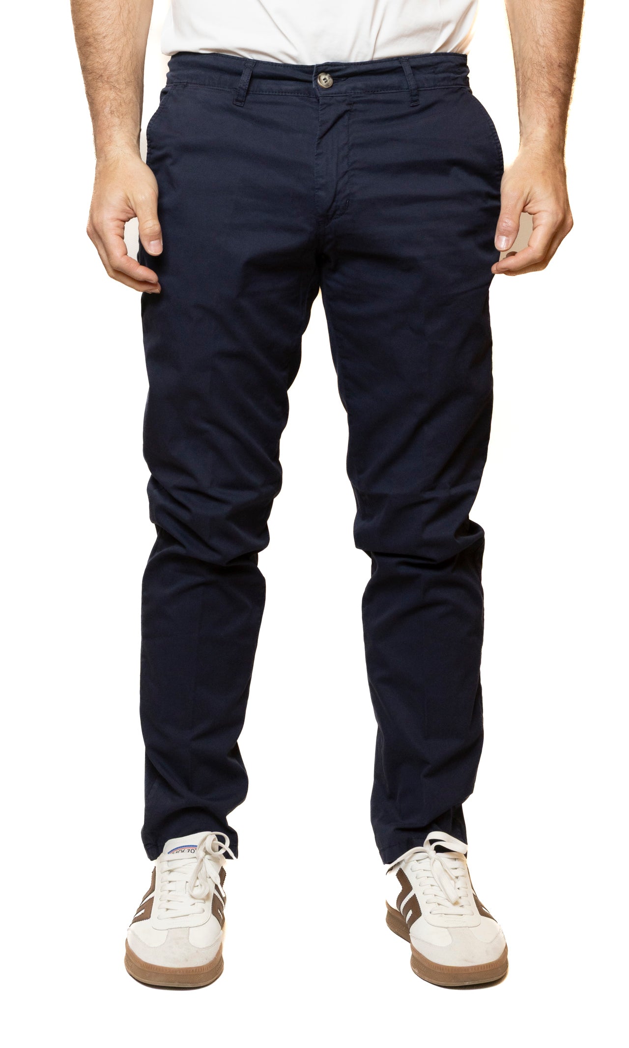 QB24 pantalone cotone blu 0126147 COTONE-BLU
