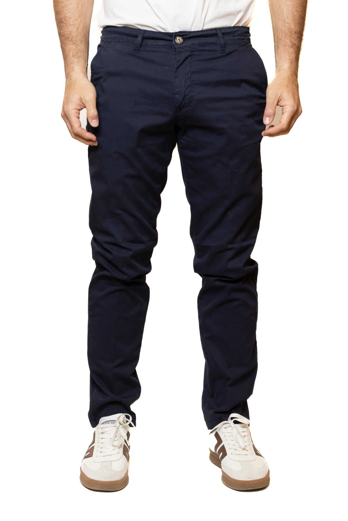 QB24 pantalone cotone blu 0126147 COTONE-BLU
