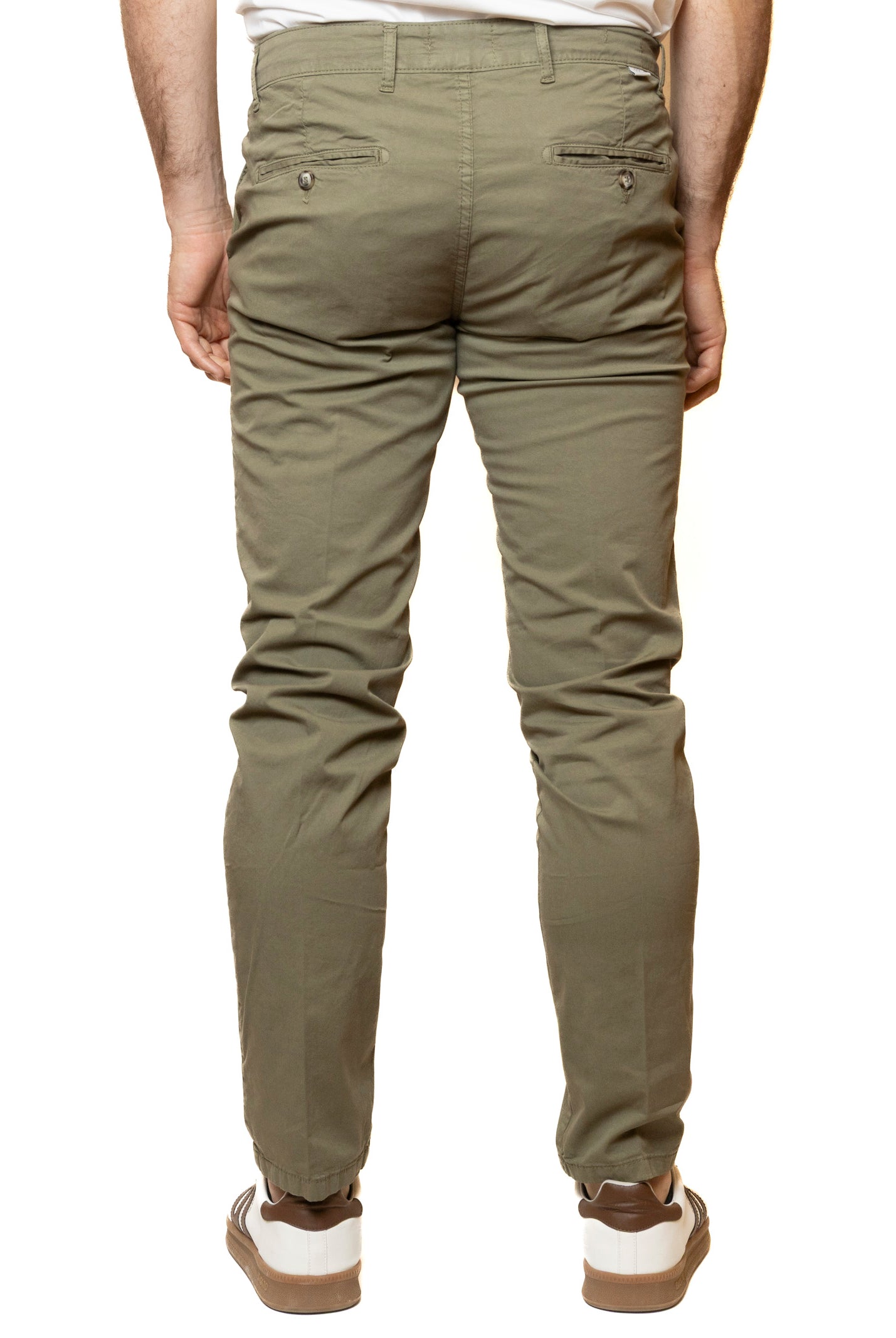 QB24 pantalone cotone verde 0126147 COTONE-GREEN