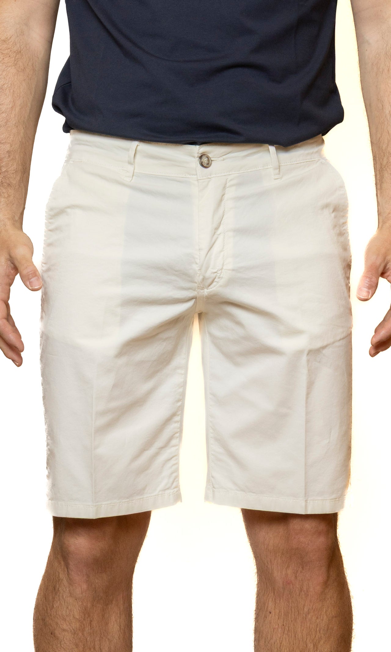 QB24 bermuda cotone bianco 0126148 COTONE-WHITE