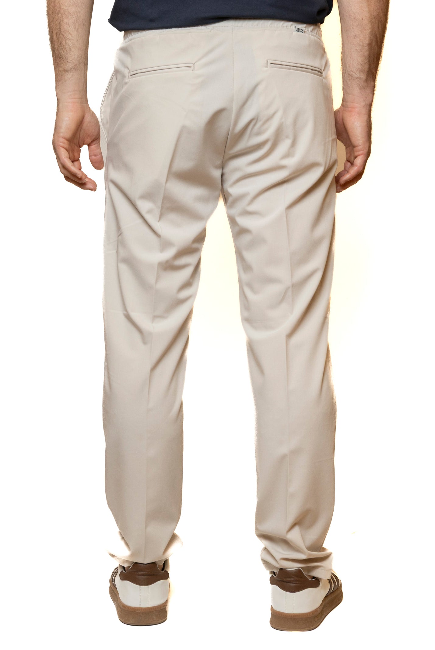QB24 pantalone cotone avorio 0126178 COTONE-AVORIO