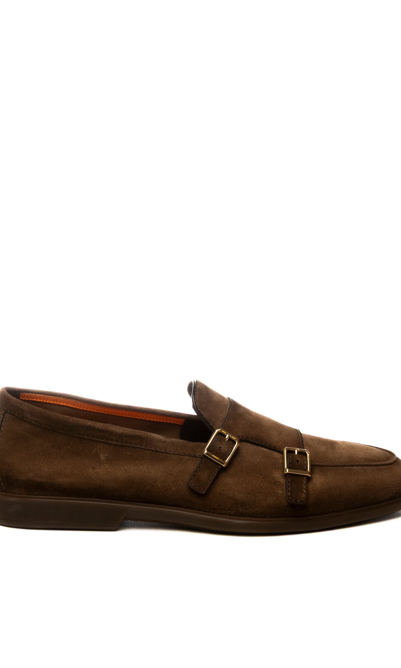 SANTONI Mocassino doppia fibbia camoscio moro 19006 BROWN-M21