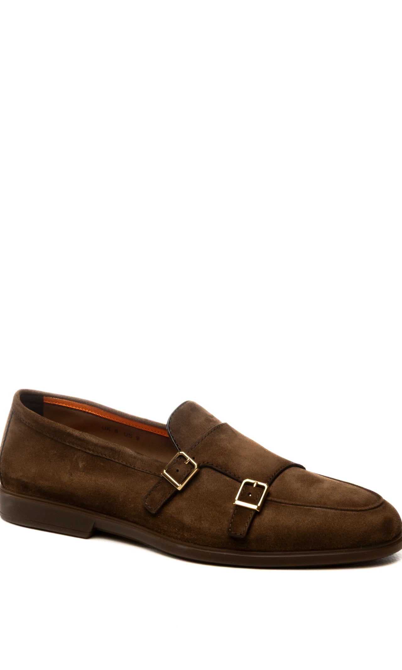 SANTONI Mocassino doppia fibbia camoscio moro 19006 BROWN-M21