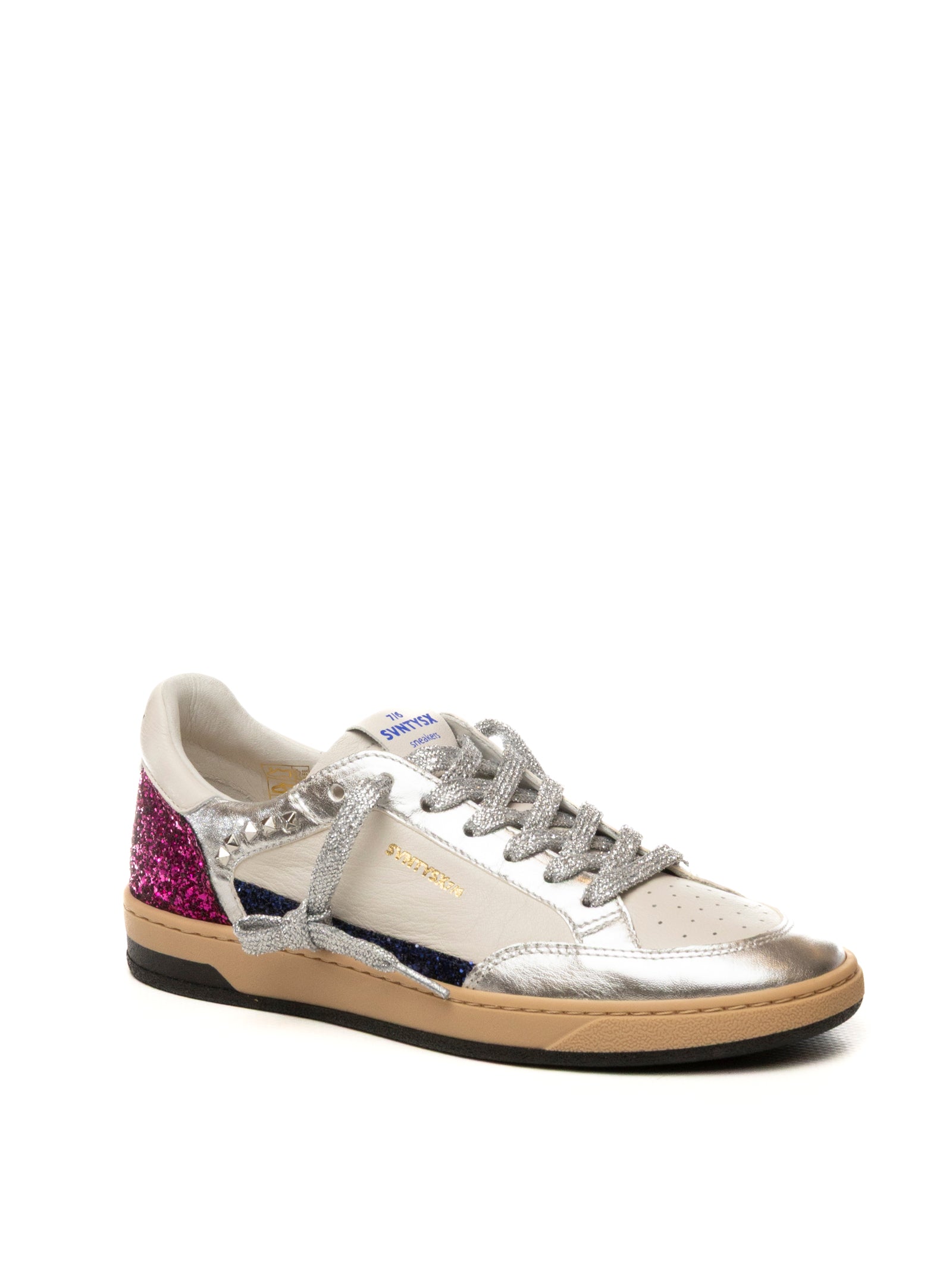 THE 76 Sneaker stay bianco/fuxia STAY D PELLE-BLUE/FUXIA