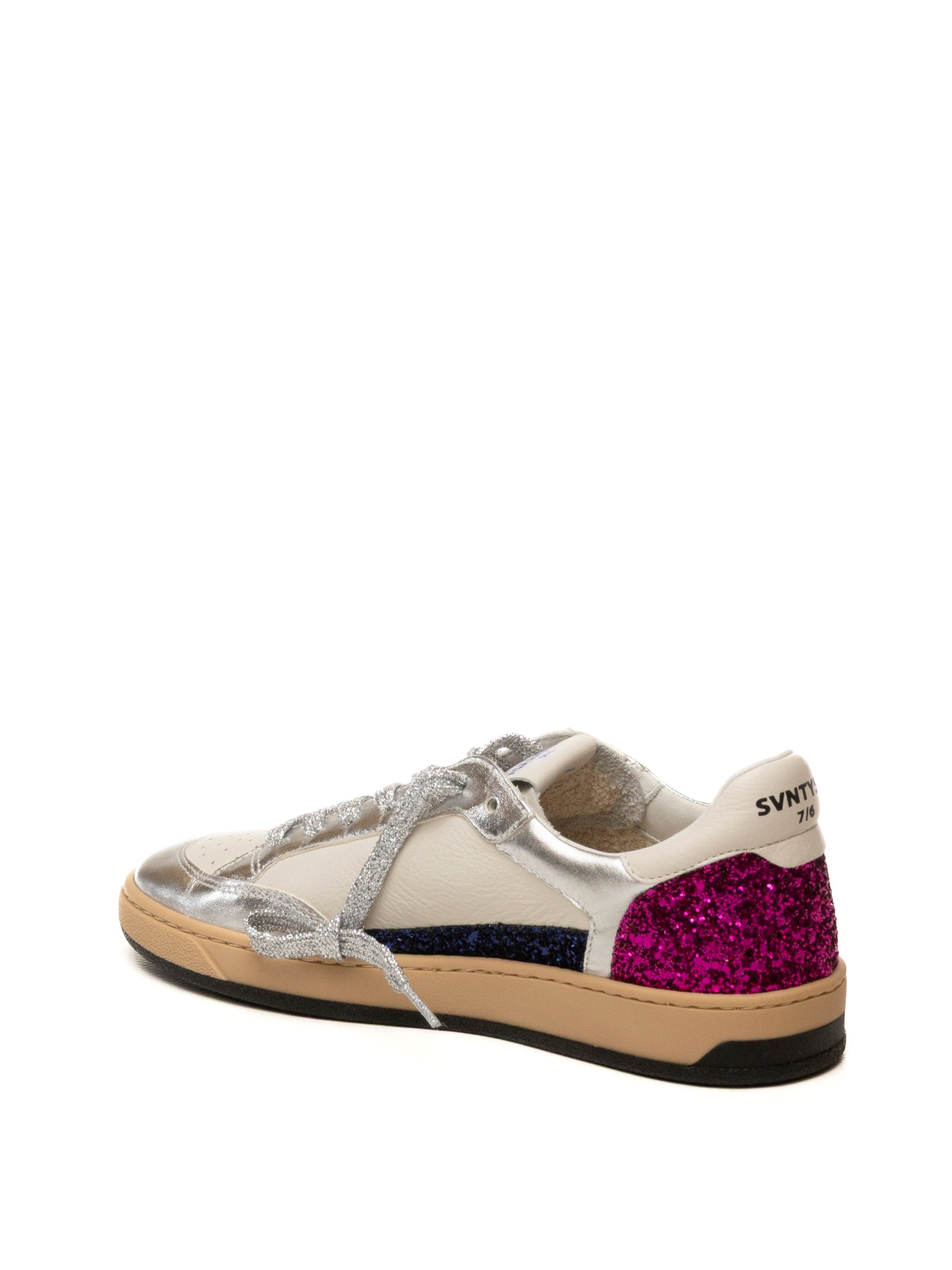 THE 76 Sneaker stay bianco/fuxia STAY D PELLE-BLUE/FUXIA