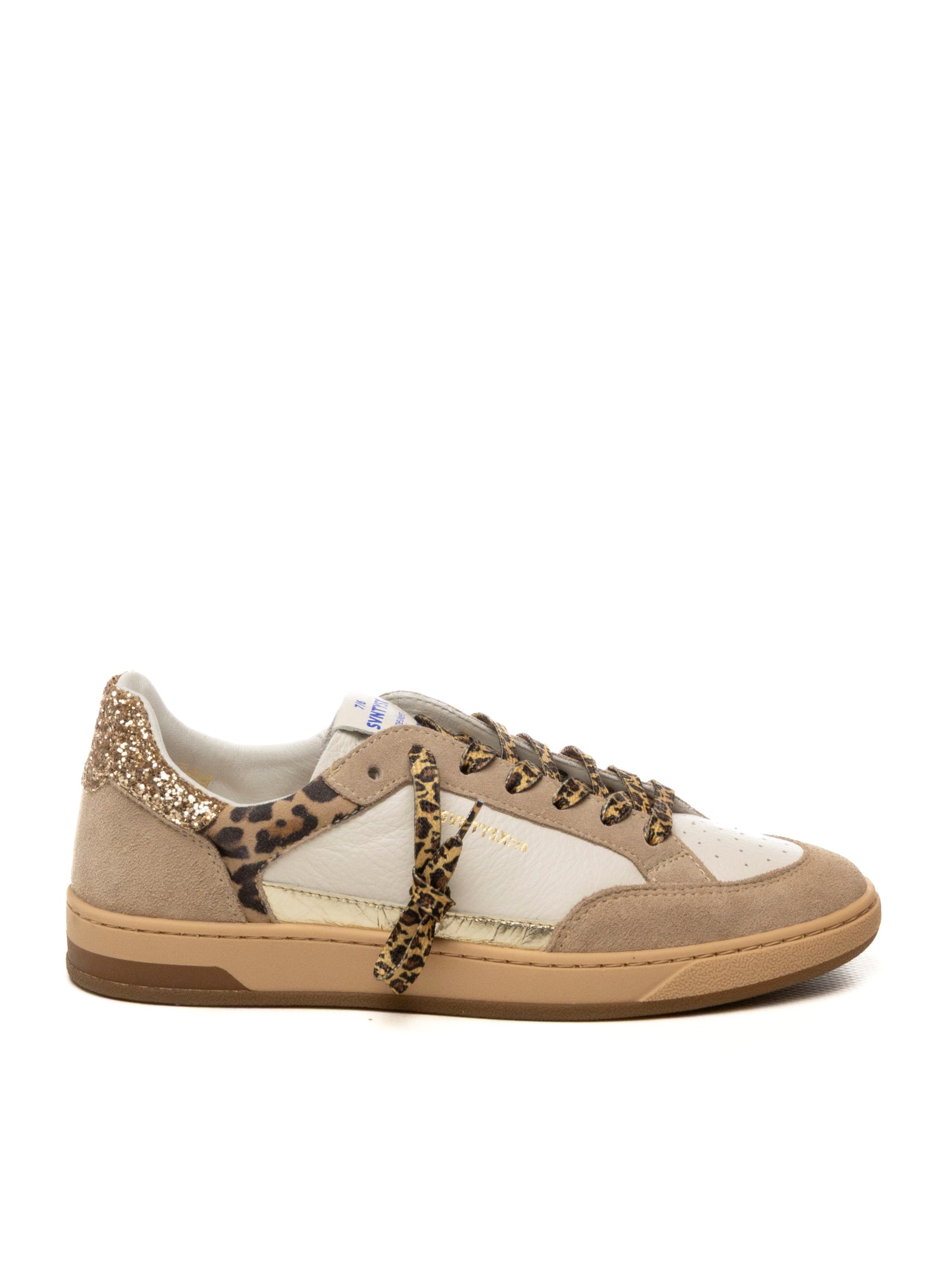 THE 76 Sneaker stay bianco/leopard/gold STAY D PELLE-LEO/GOLD
