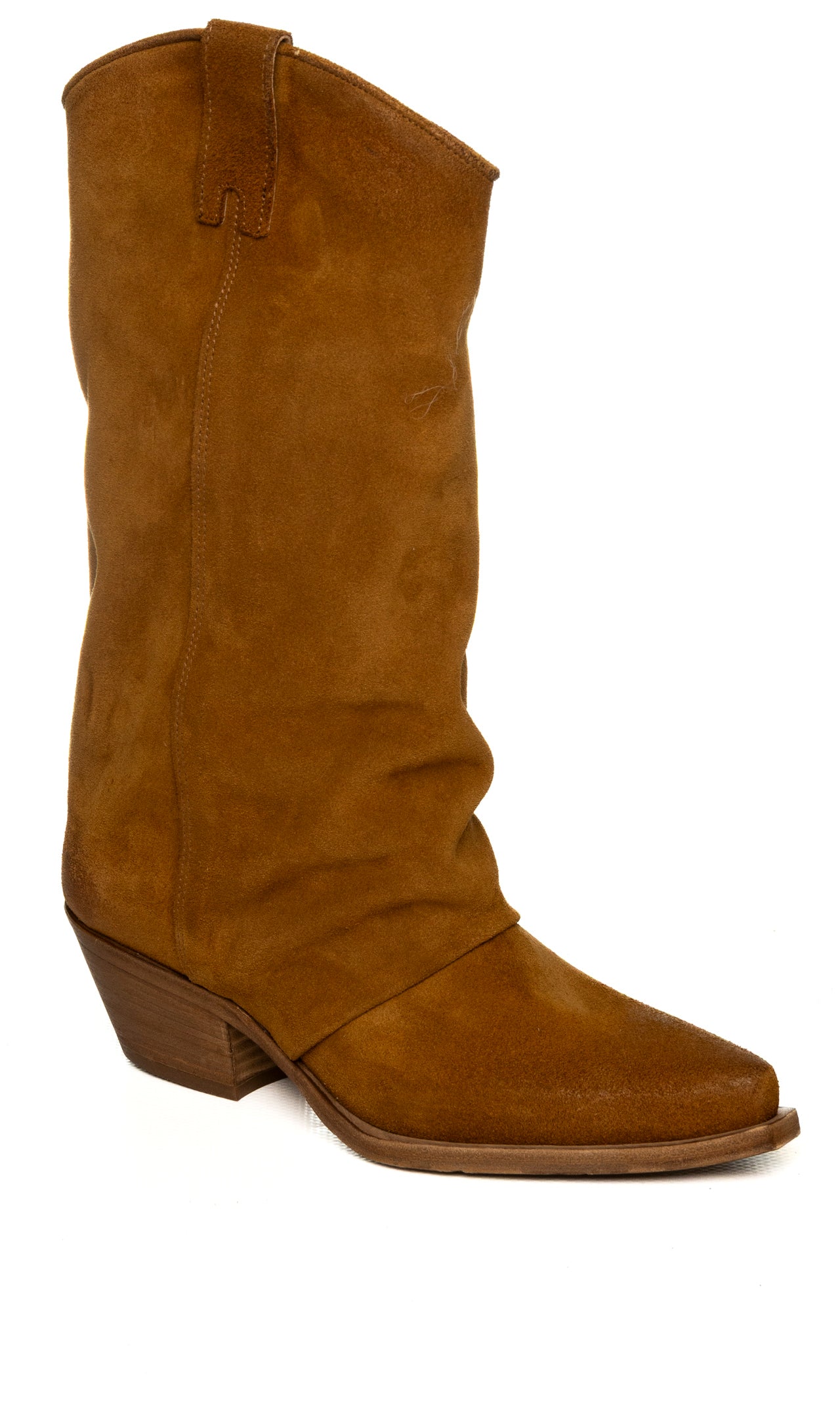 UP44 Stivale texano camoscio cuoio DX909 INGR-CUOIO