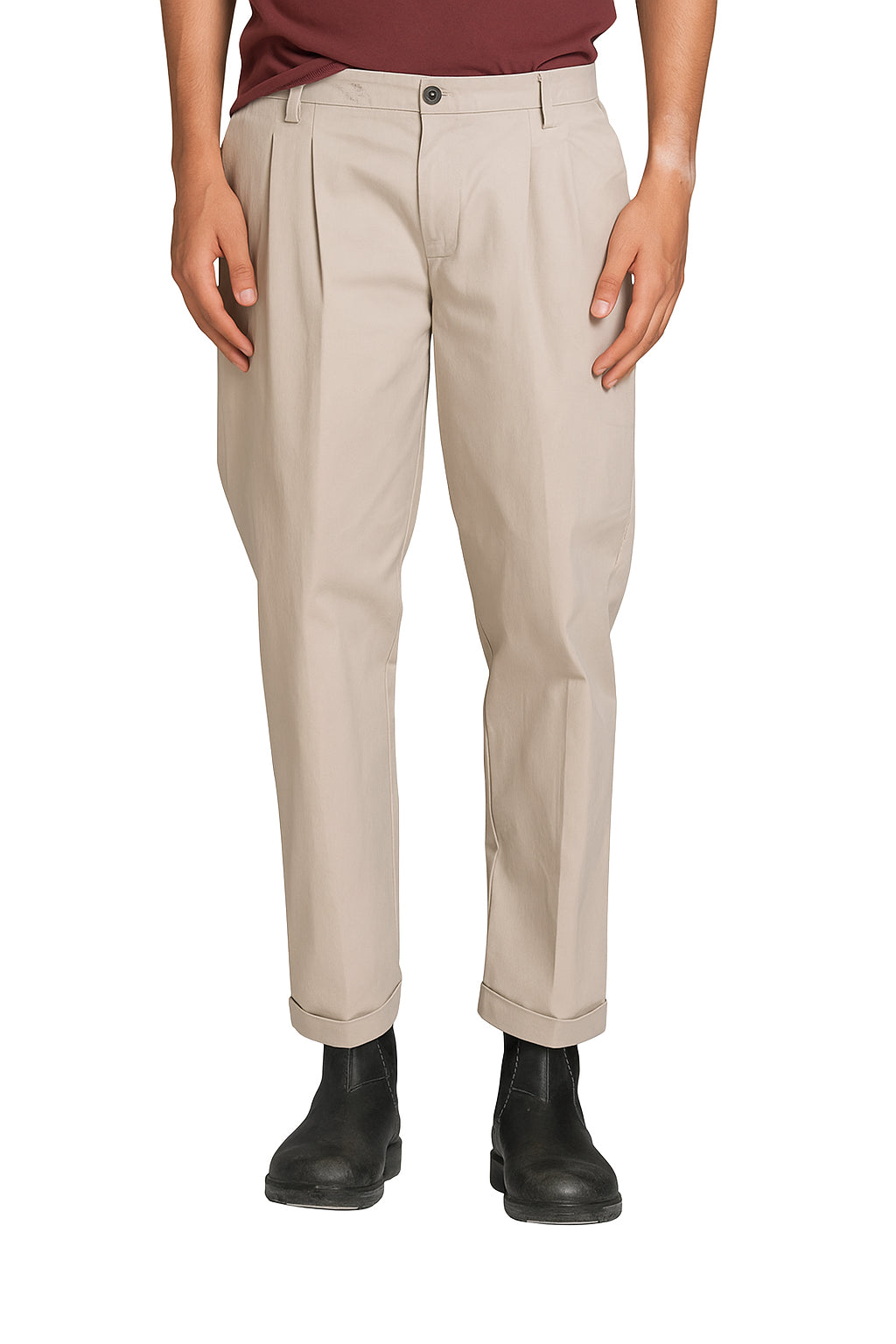 IMPURE pantalone devis beige DEVIS CHINO-DESERT 