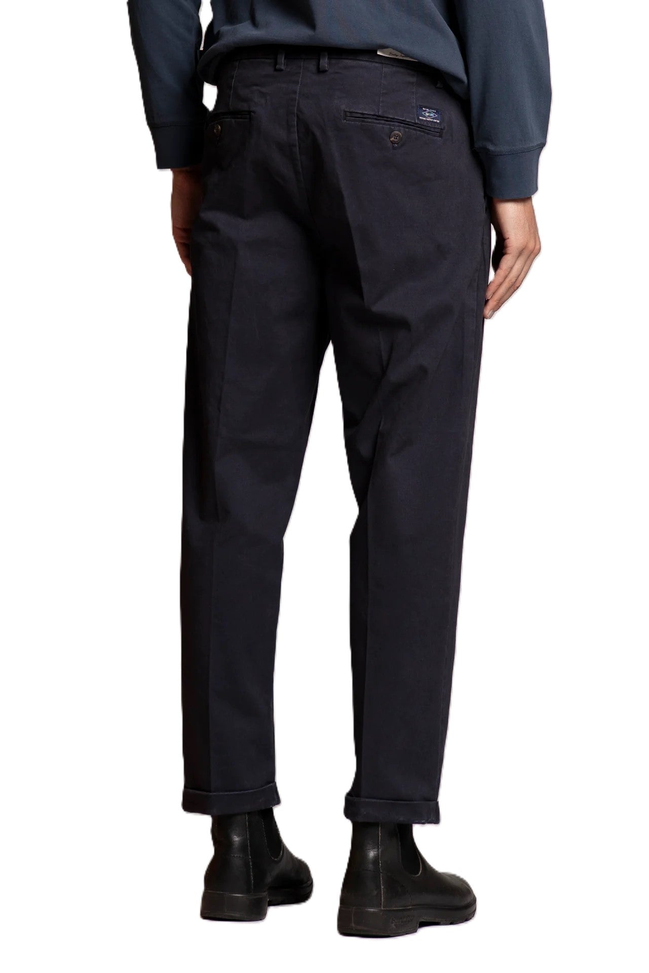 IMPURE pantaloni devis blu DEVIS CHINO-NAVY 