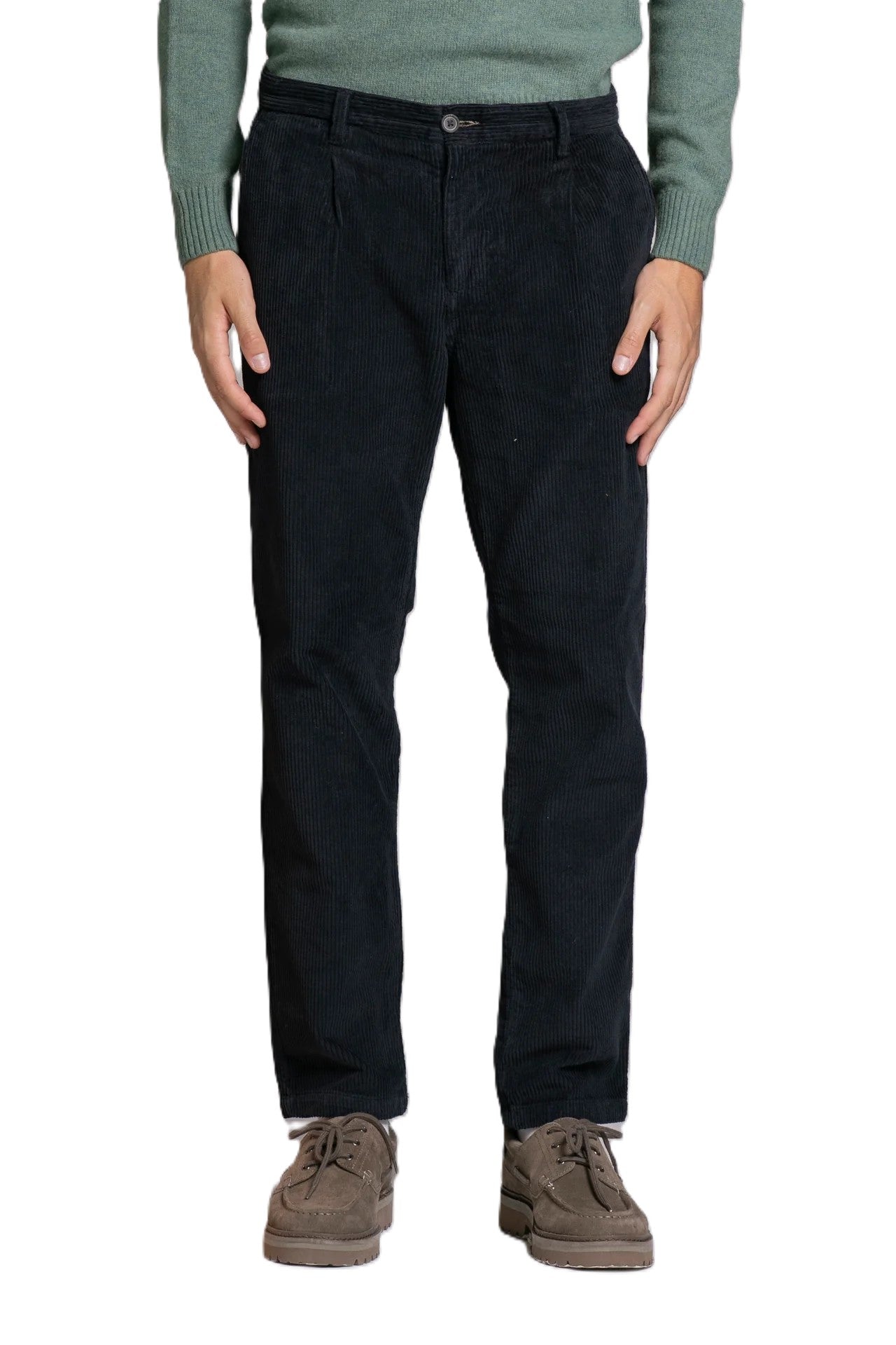 IMPURE pantalone velluto blu MIHARA VELL-NAVY 