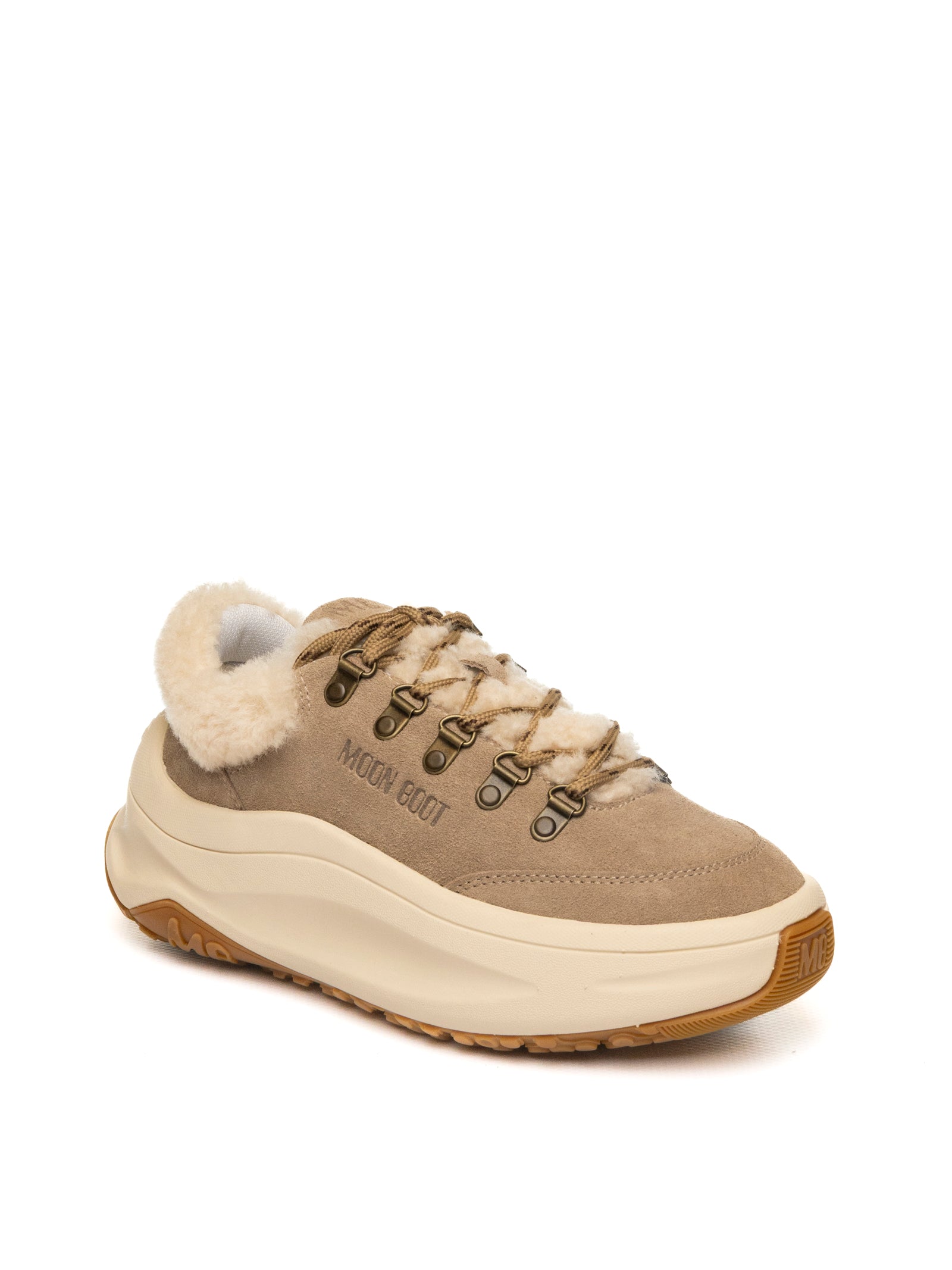 MOON BOOT Sneaker camoscio pelo sand 2490040 MOON247CITY-L003 