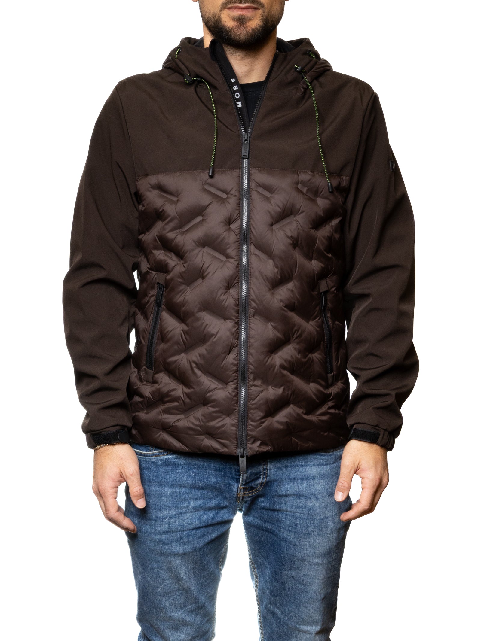 MORE giubbino tessuto marrone M2081 TESS-MORO 