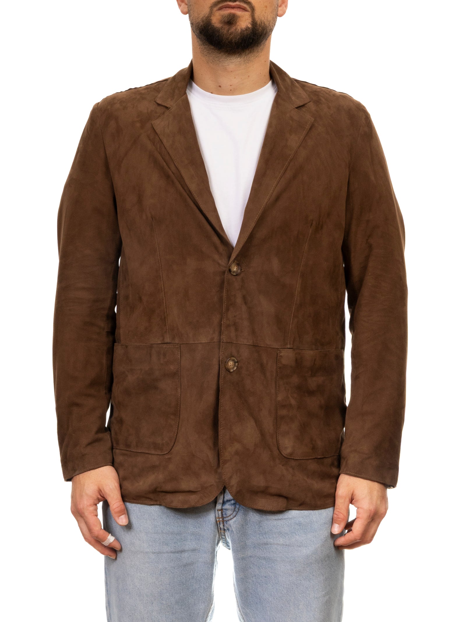 PK BY PASKAL giubbino camoscio marrone R821 CAM-FOREST 
