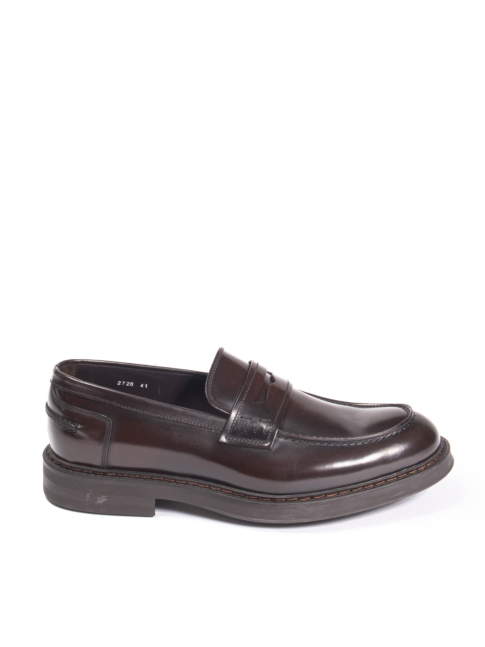 DOUCAL'S mocassino in pelle ebano<BR/> 2726 HORSE-EBANO 