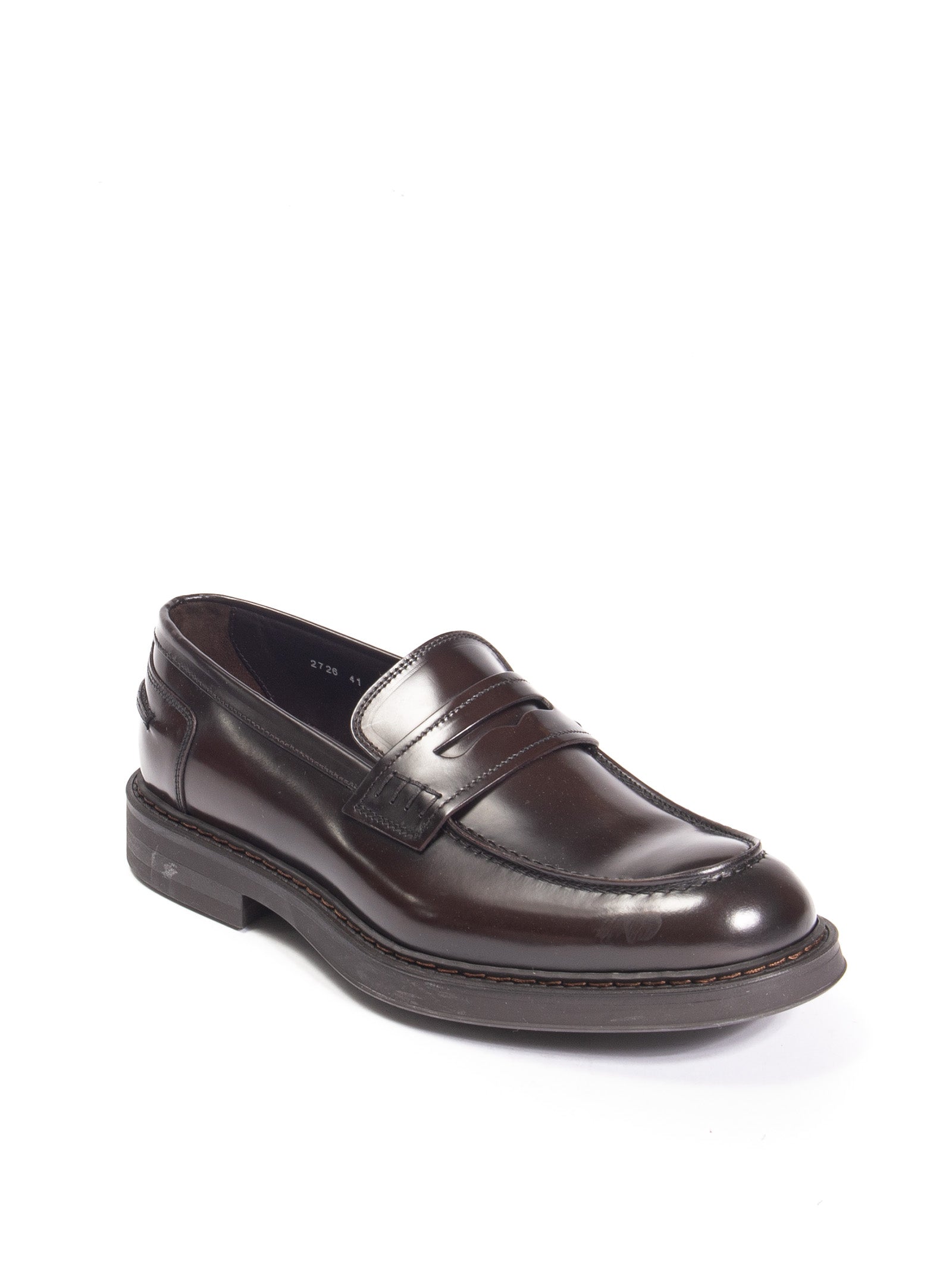 DOUCAL'S mocassino in pelle ebano<BR/> 2726 HORSE-EBANO 