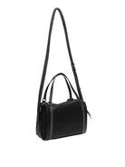 Borsa a bauletto in pelle nera LIU JO vista di tre quarti del fianco