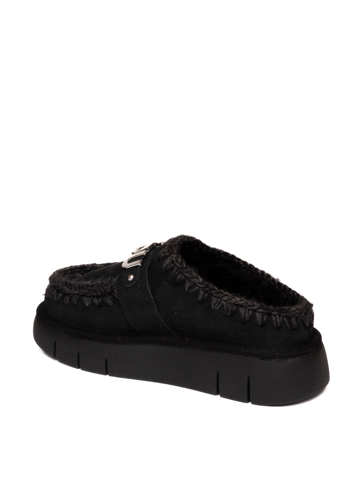 MOU Sabot montone nero<BR/> BOUNCE CLOG METAL LOGO 531001A-BKBK 