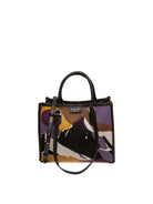 Borsa shopper in tessuto jacquard multicolore e pelle MY-BEST BAG con vista frontale