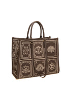Borsa shopper Atena in tessuto e pelle Natural MY-BEST BAG vista di tre quarti
