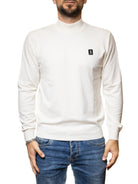 REFRIGUE pullover lupetto bianco R4053M262 MOCKCOLLAR-BUTTER 