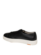 Sneaker in pelle martellata nera Santoni vista posteriore con dettaglio sulla suola