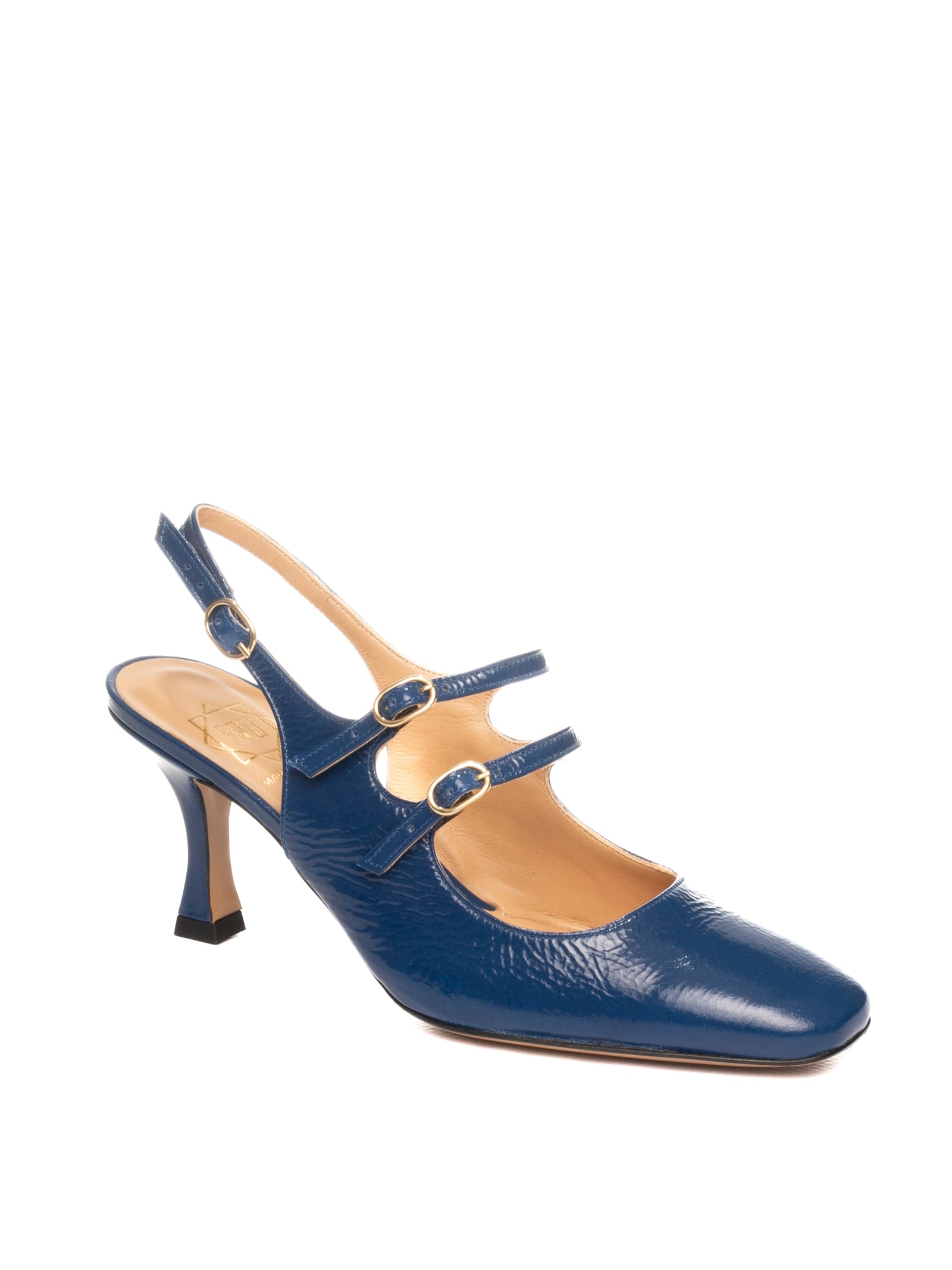 FRANCO RUSSO Décolleté pelle blu 1306S FINISH-NAVY 