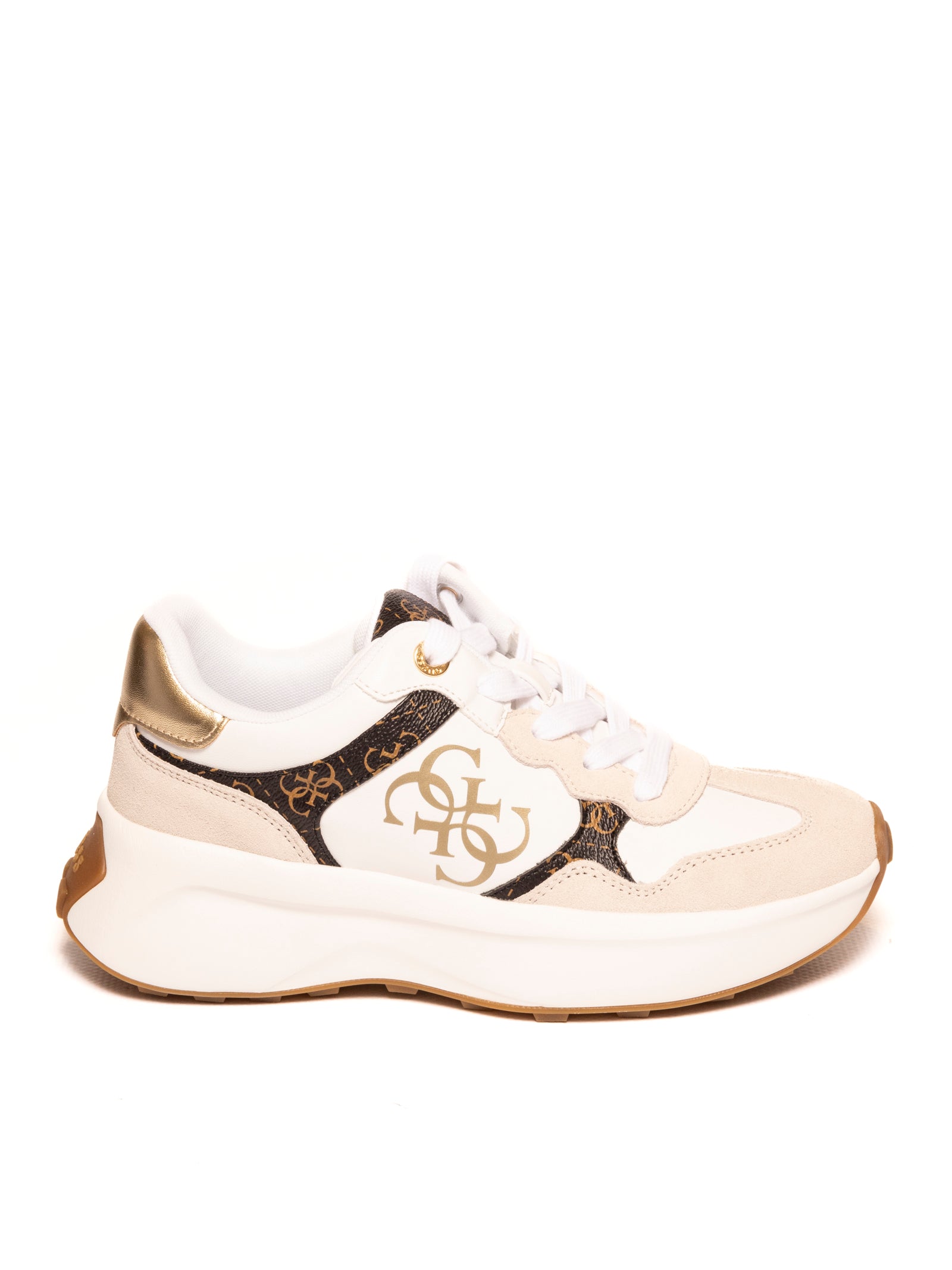 GUESS Sneaker lucky bianco/logo FLPLUC PEL12 LUCKEI-WHI/BR 